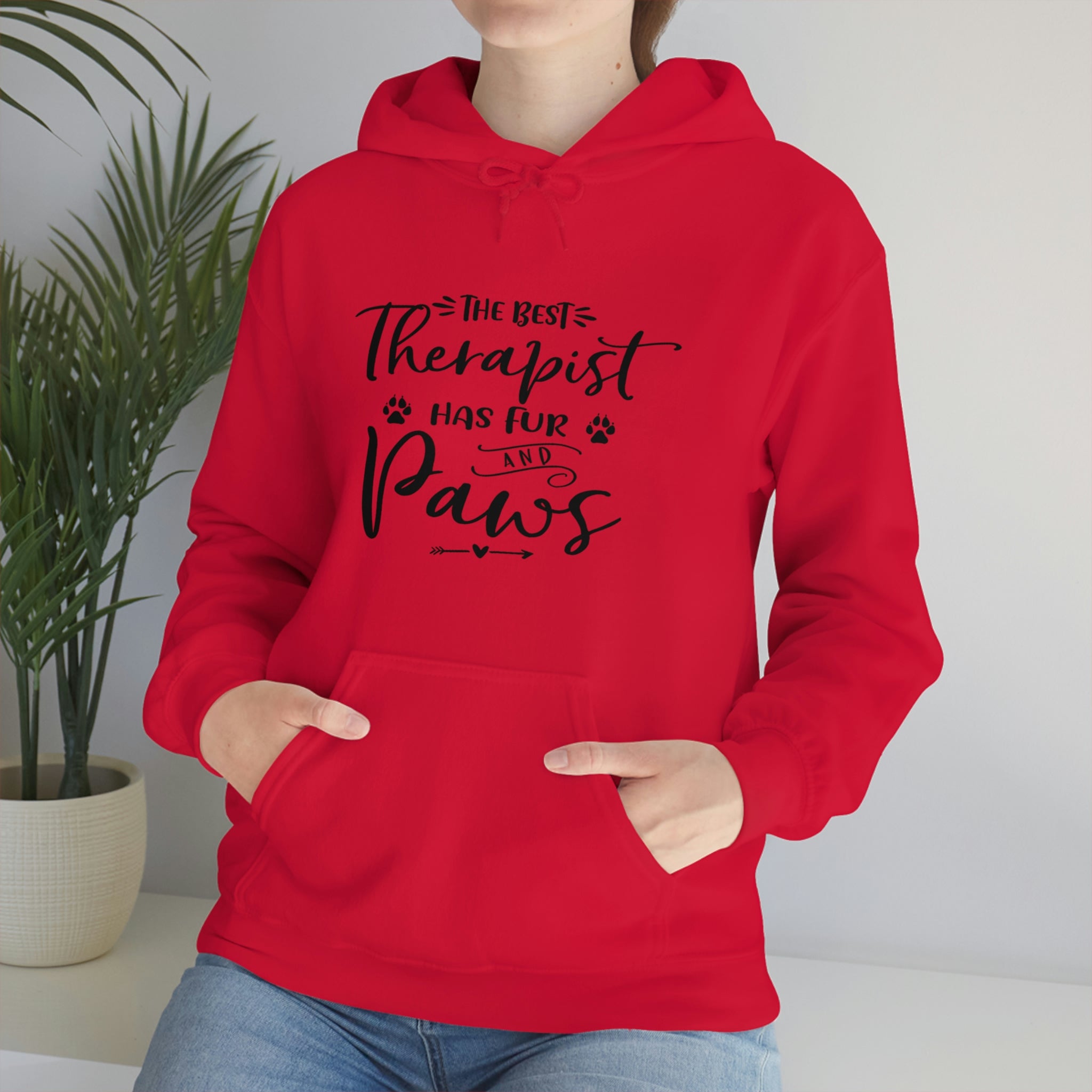 The Best Therapist Has Fur &amp; Paws - Unisex Heavy Blend™ Hooded Sweatshirt