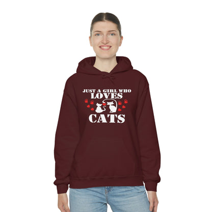 Just a Girl Who Loves Cats - Unisex Heavy Blend™ Hooded Sweatshirt