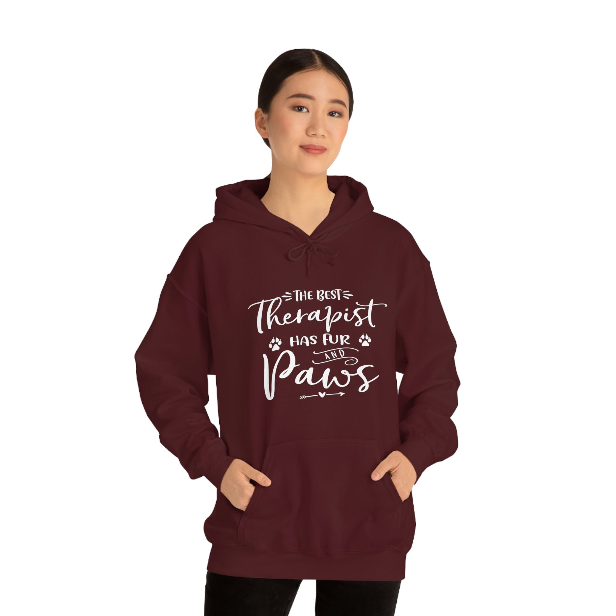 The Best Therapist Has Fur &amp; Paws - Unisex Heavy Blend™ Hooded Sweatshirt