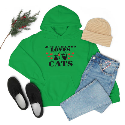 Just a Girl Who Loves Cats - Unisex Heavy Blend™ Hooded Sweatshirt