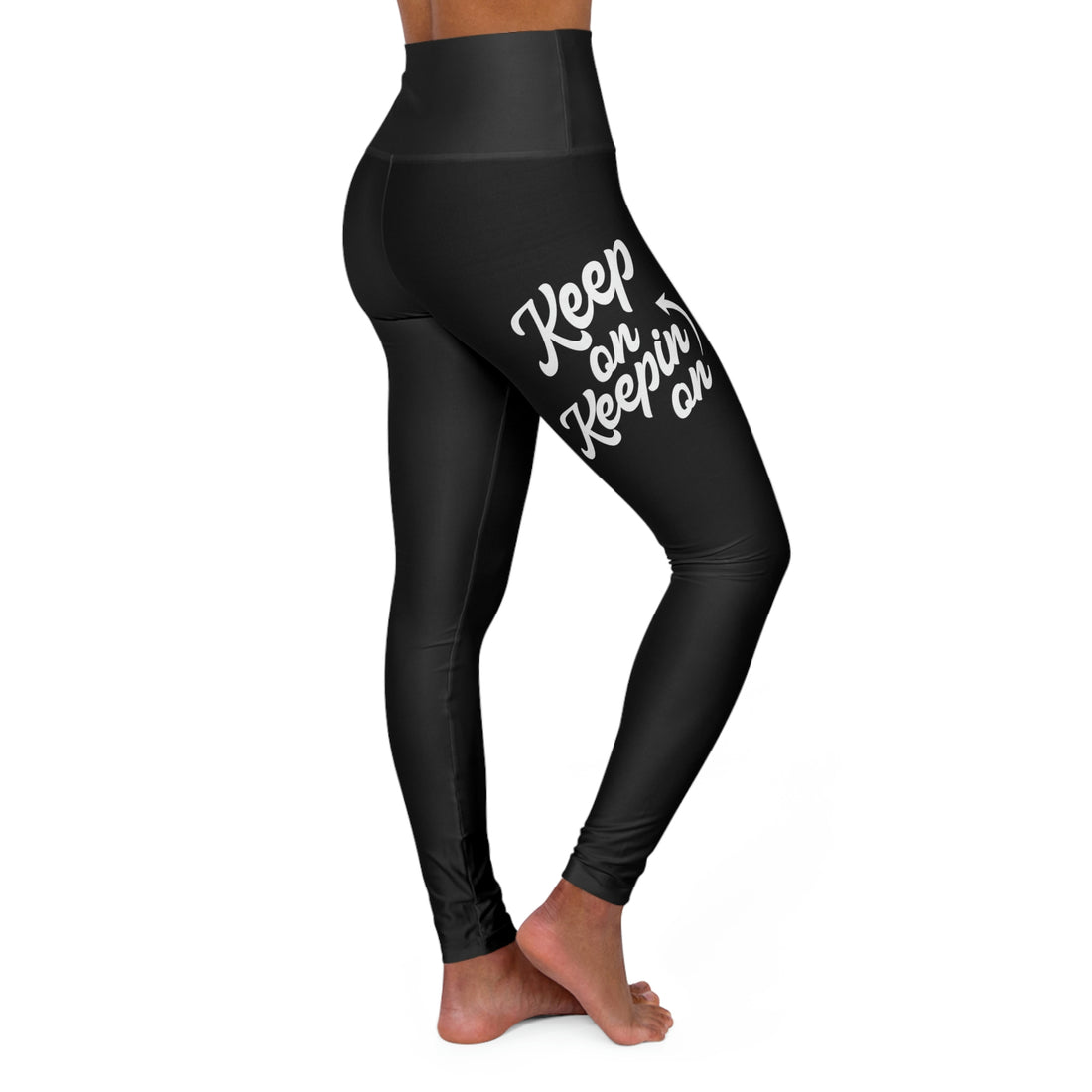 Keep On Keepin On - Black High Waisted Yoga Leggings