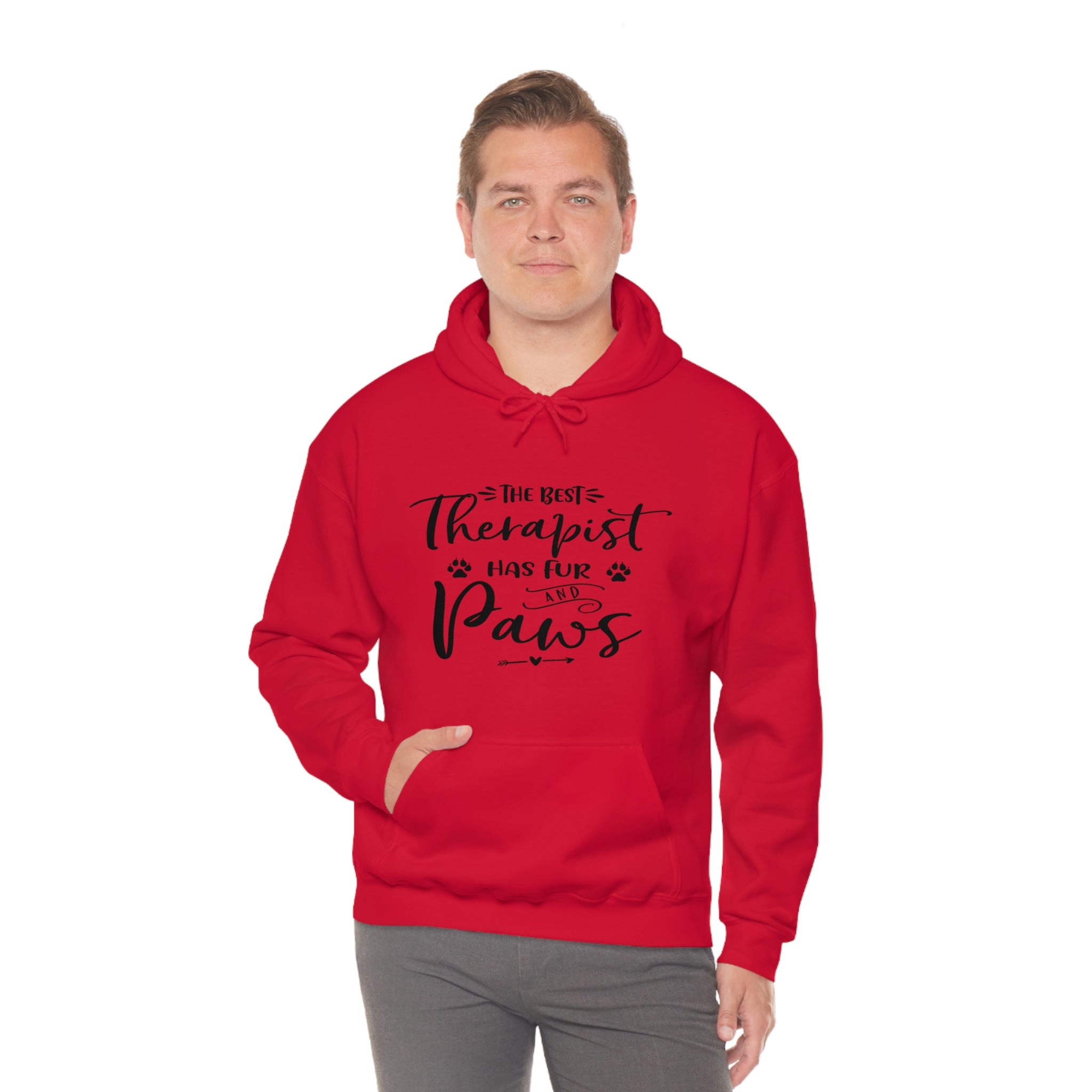 The Best Therapist Has Fur &amp; Paws - Unisex Heavy Blend™ Hooded Sweatshirt