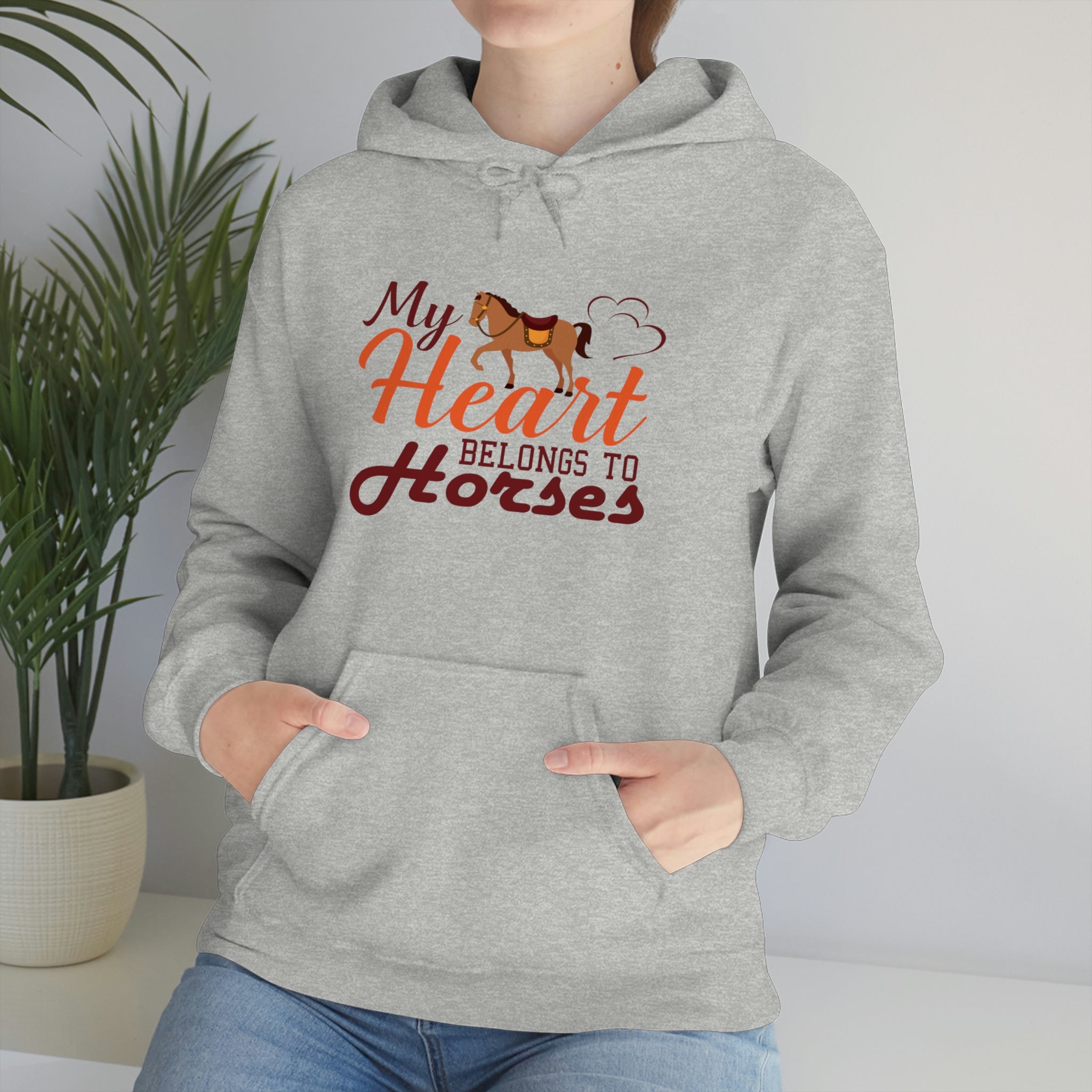 My Heart Belongs To Horses - Unisex Heavy Blend™ Hooded Sweatshirt