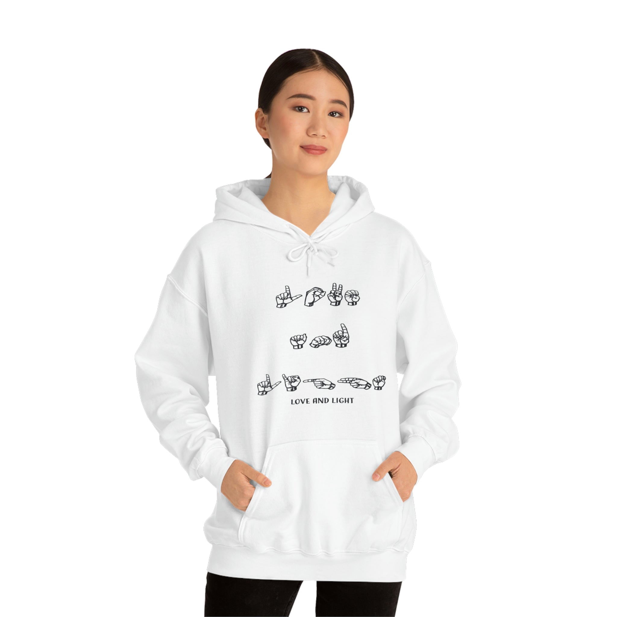 ASL - Love &amp; Light - Unisex Heavy Blend™ Hooded Sweatshirt