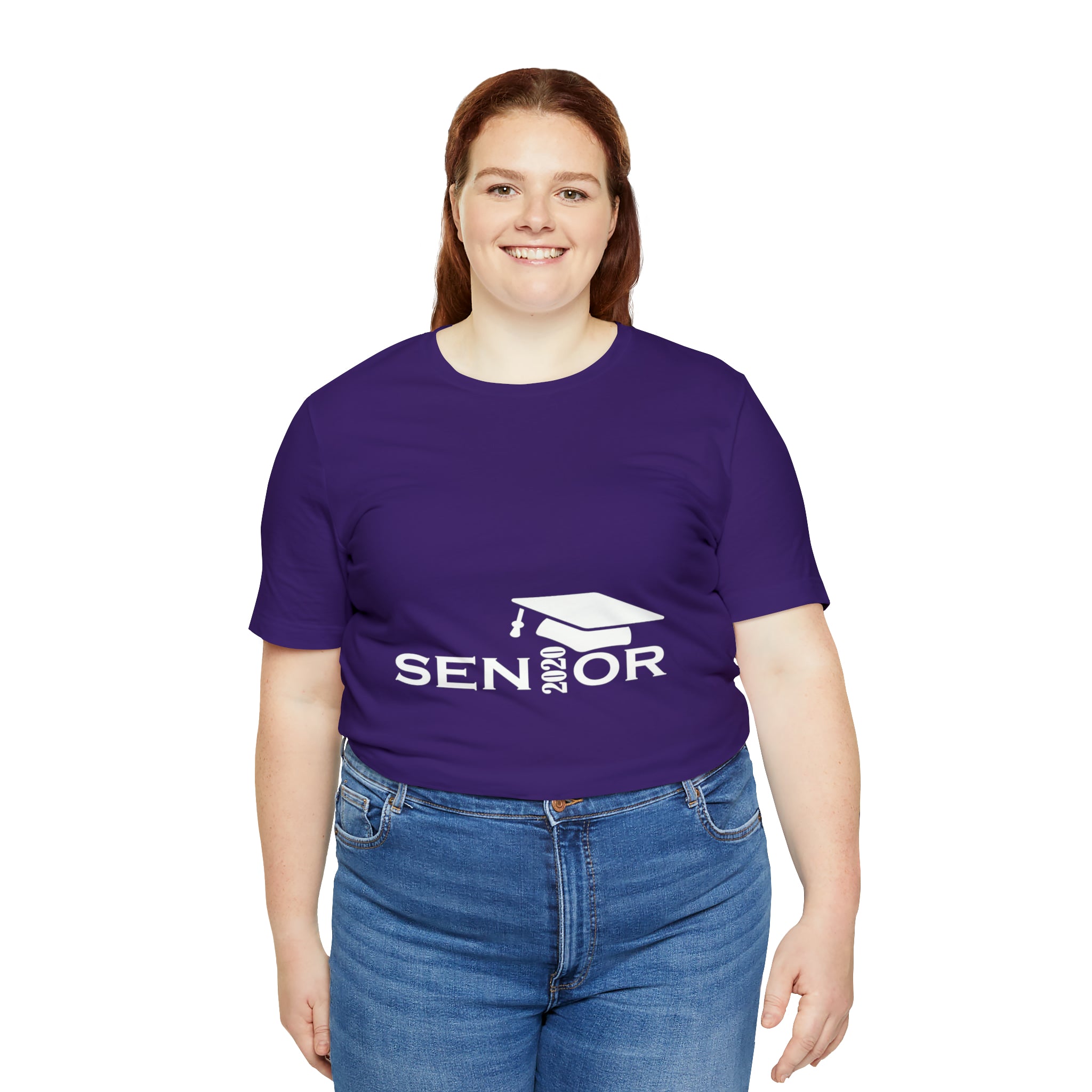 Senior Cap With Class Year Customizable - Unisex Jersey Short Sleeve Tee