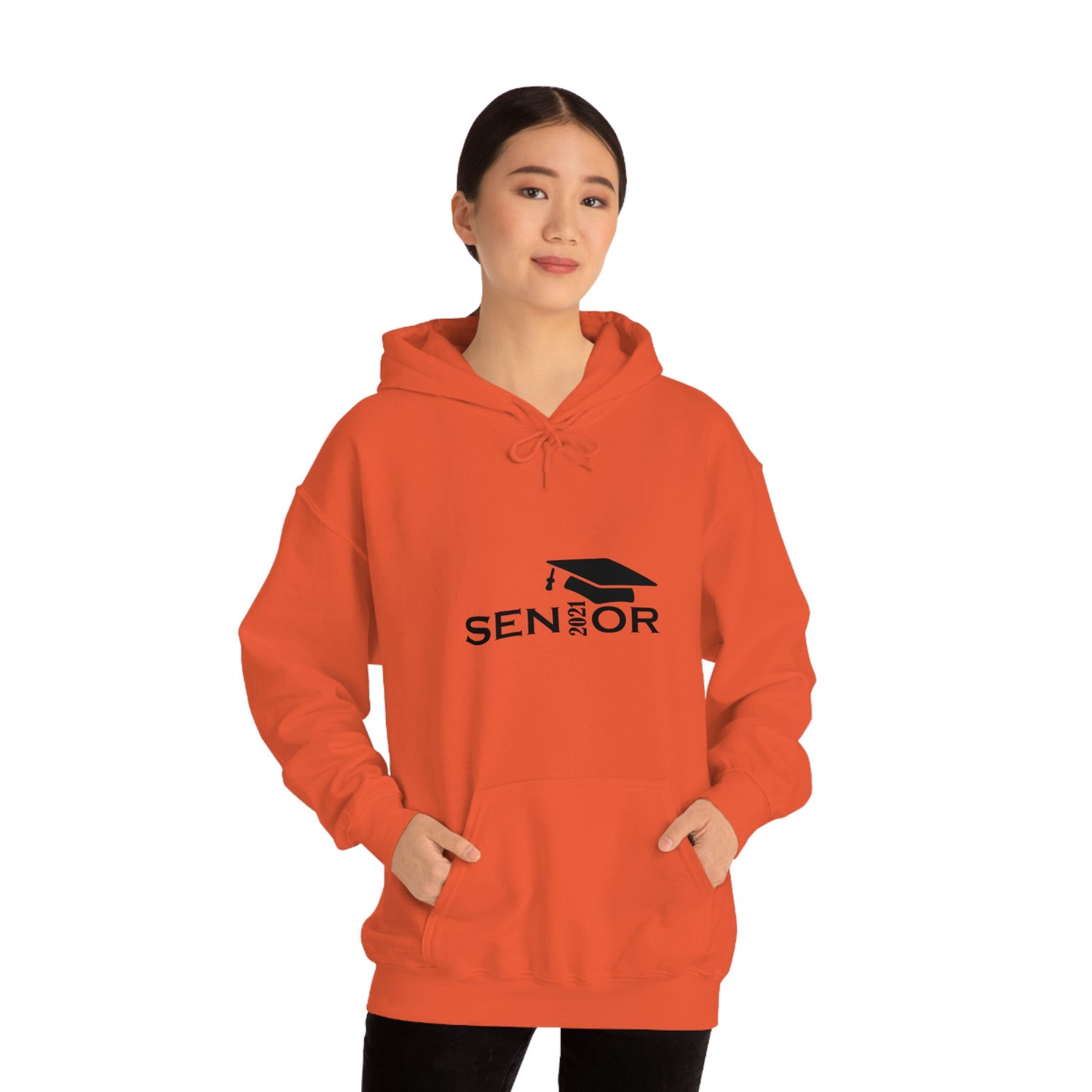 Senior Cap With Class Year Customizable - Unisex Heavy Blend™ Hooded Sweatshirt