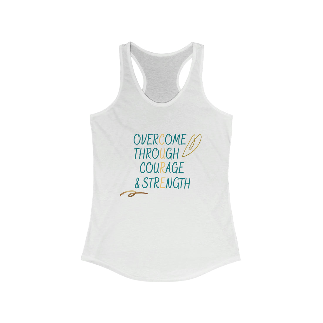 Overcome Through Courage and Strength - Racerback Tank Top