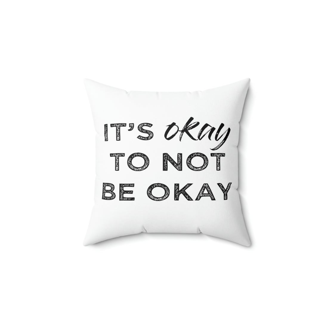 Its Ok To Not Be Ok - White Pillow