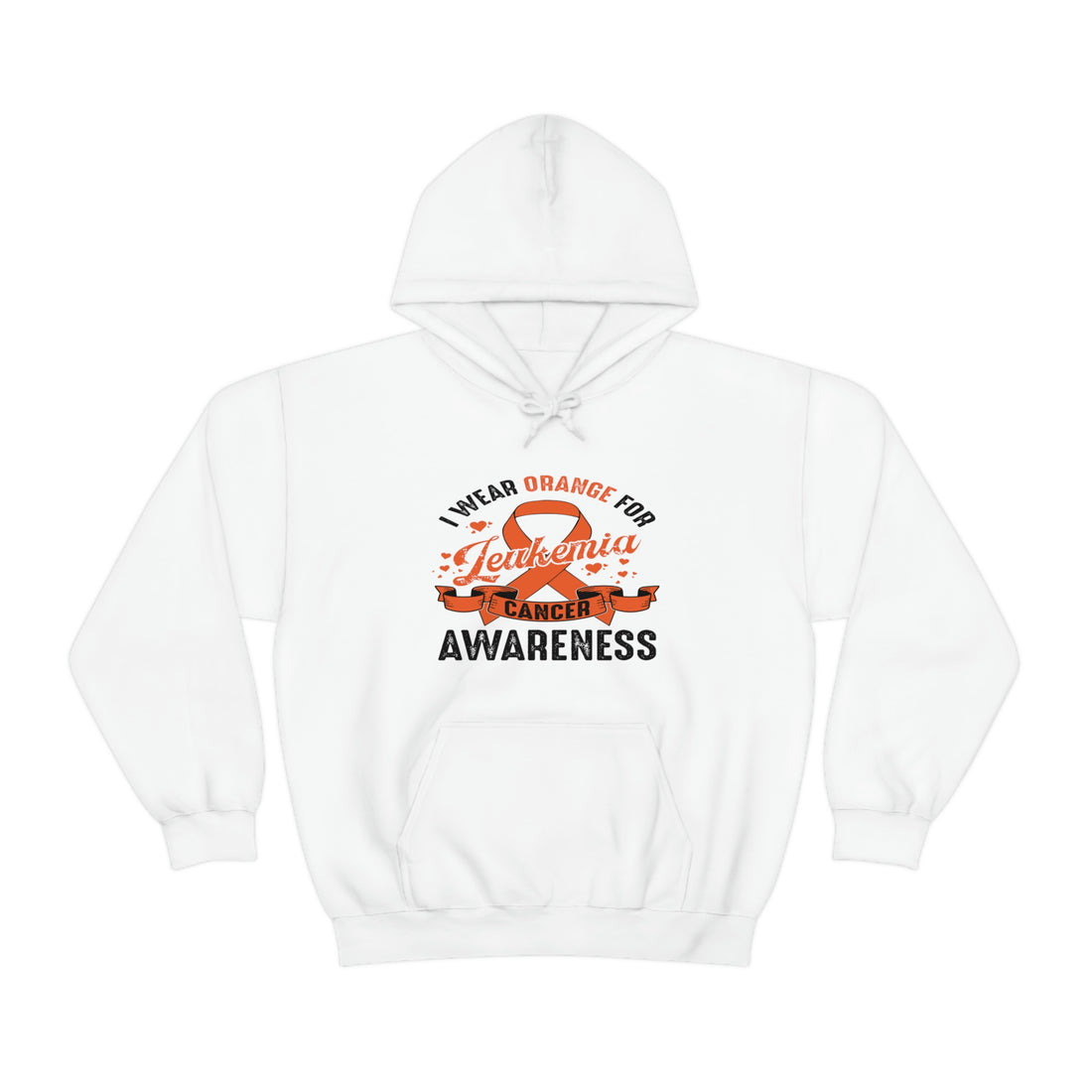 I Wear Orange For Leukemia Cancer Awareness - Unisex Heavy Blend™ Hooded Sweatshirt