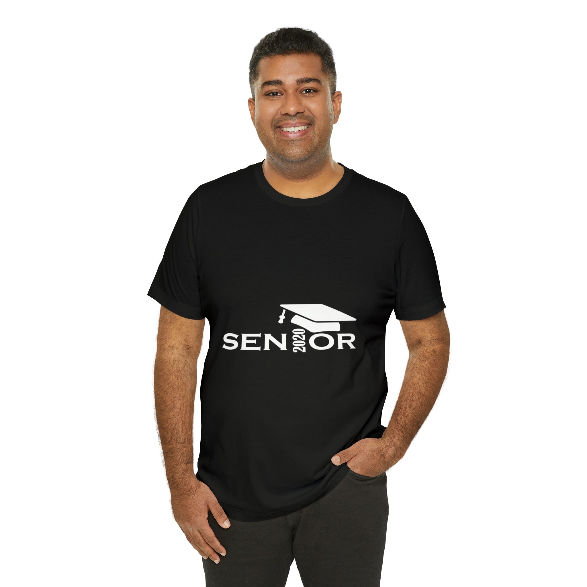 Senior Cap With Class Year Customizable - Unisex Jersey Short Sleeve Tee