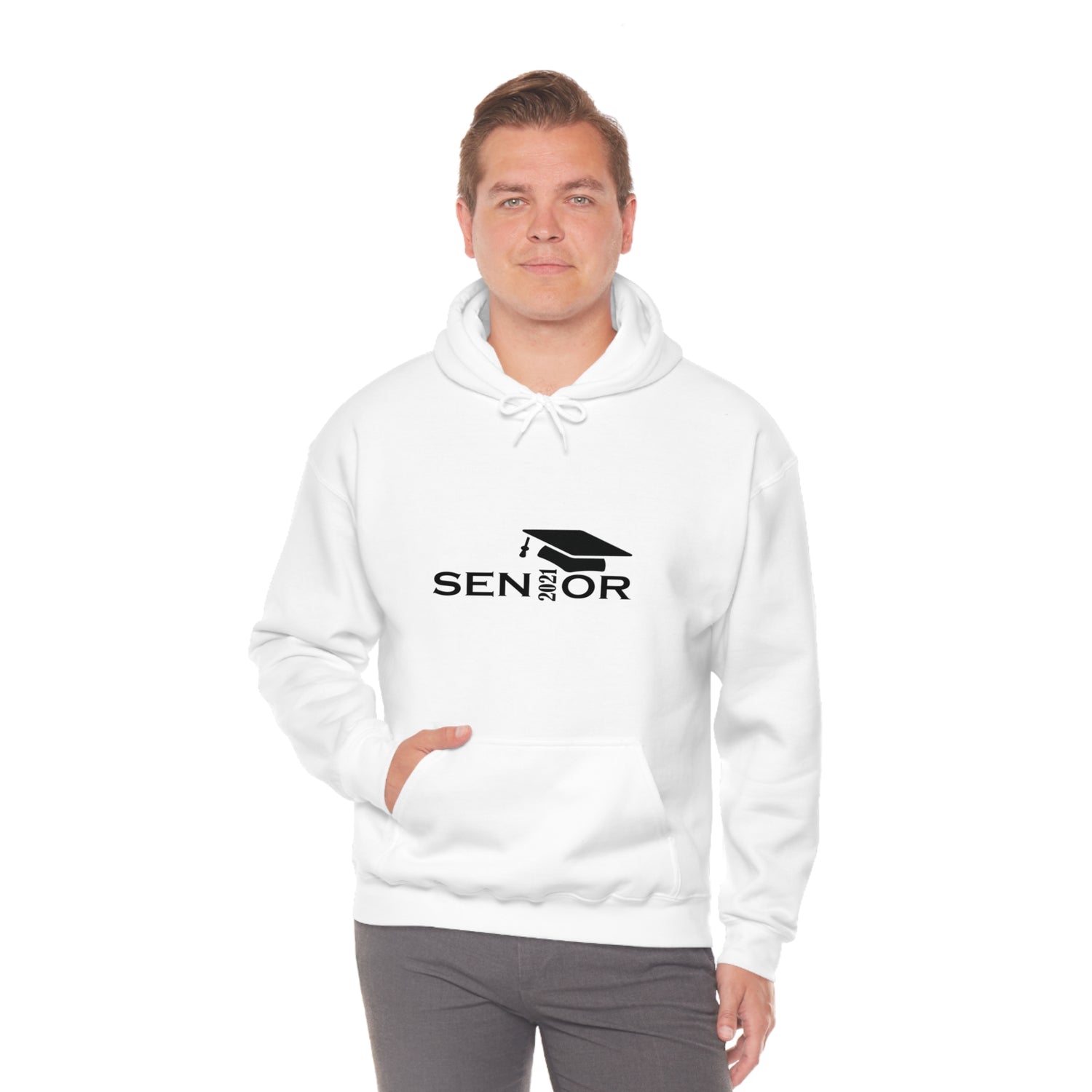 Senior Cap With Class Year Customizable - Unisex Heavy Blend™ Hooded Sweatshirt