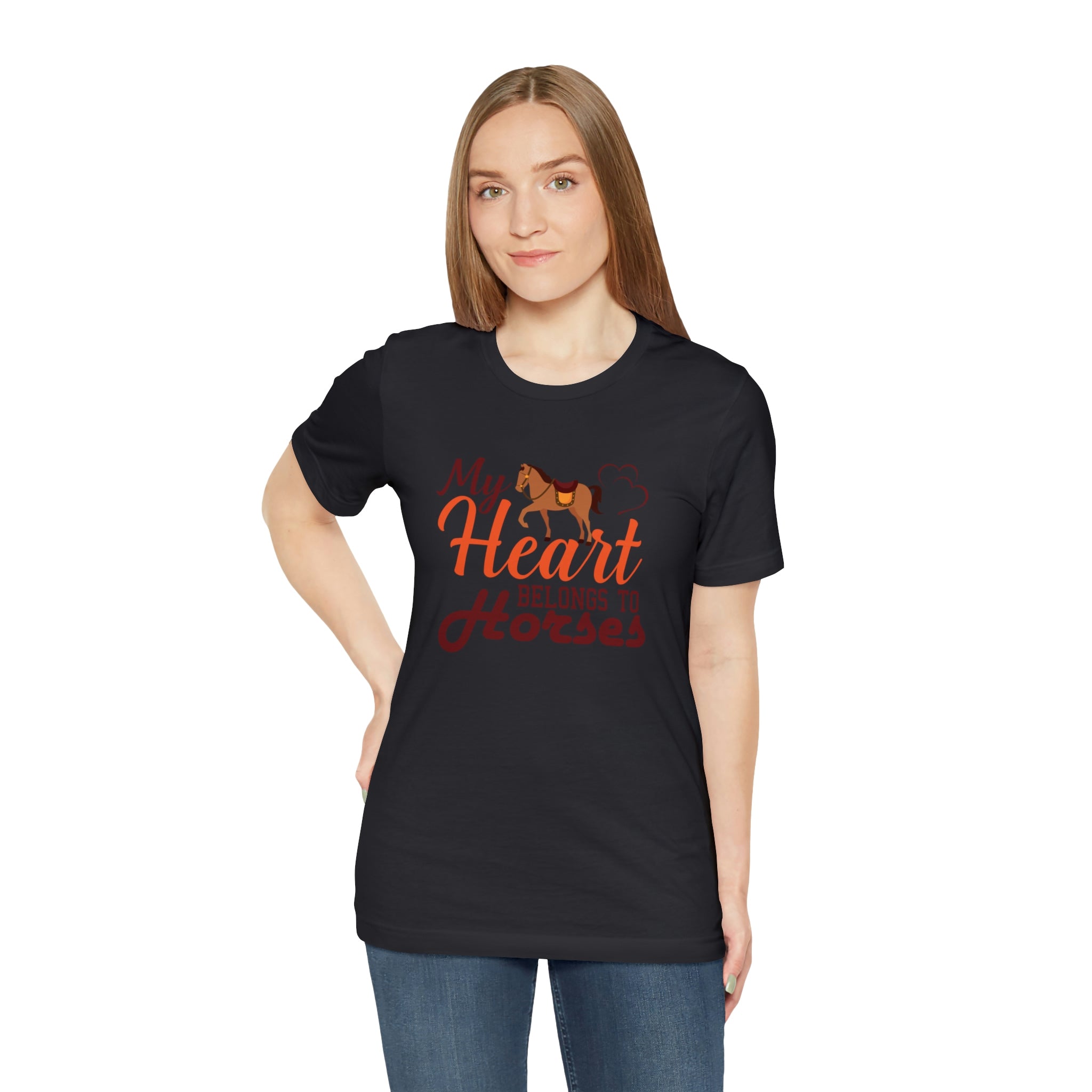 My Heart Belongs To Horses - Unisex Jersey Short Sleeve Tee