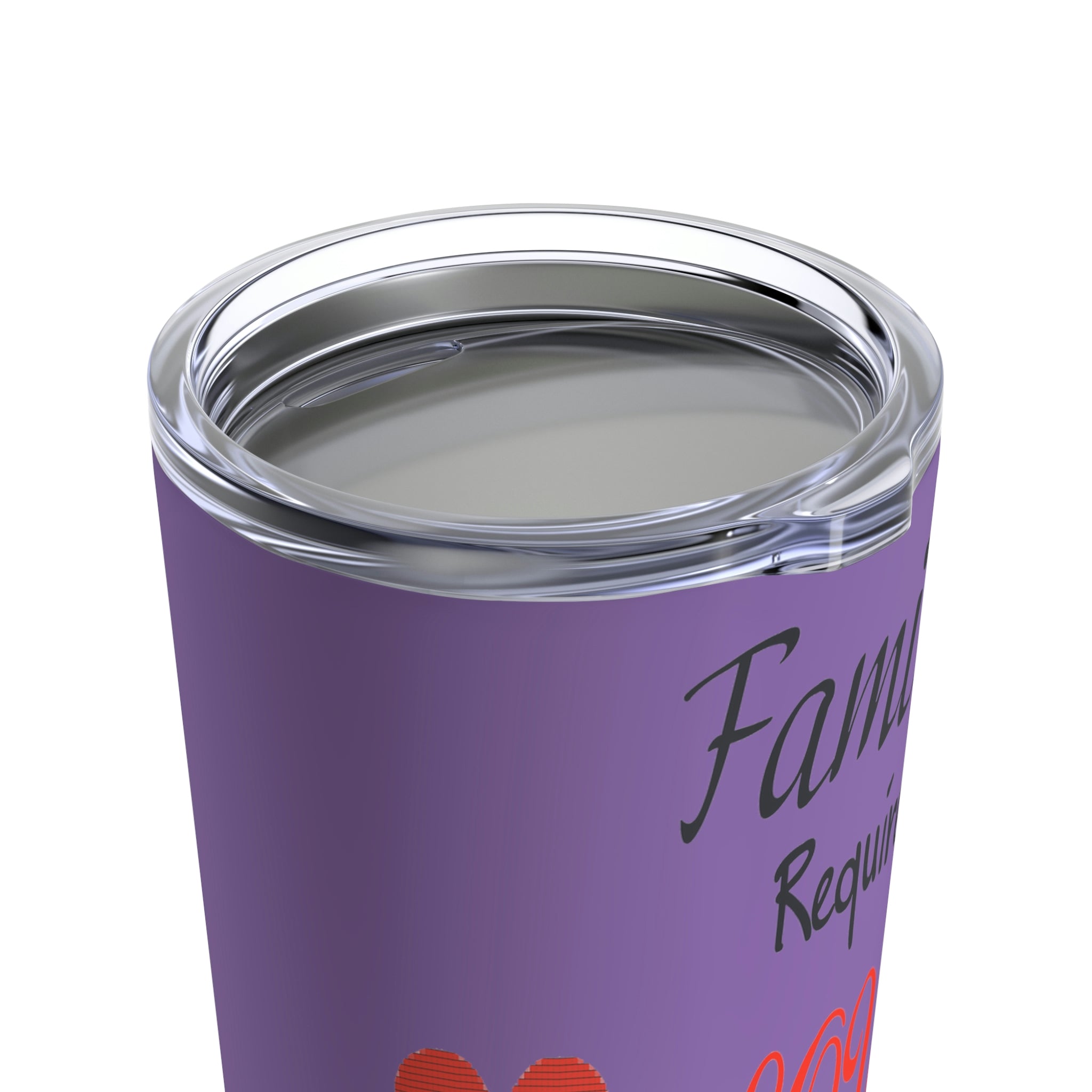 Family Requires Love Not DNA - Purple Tumbler 20oz