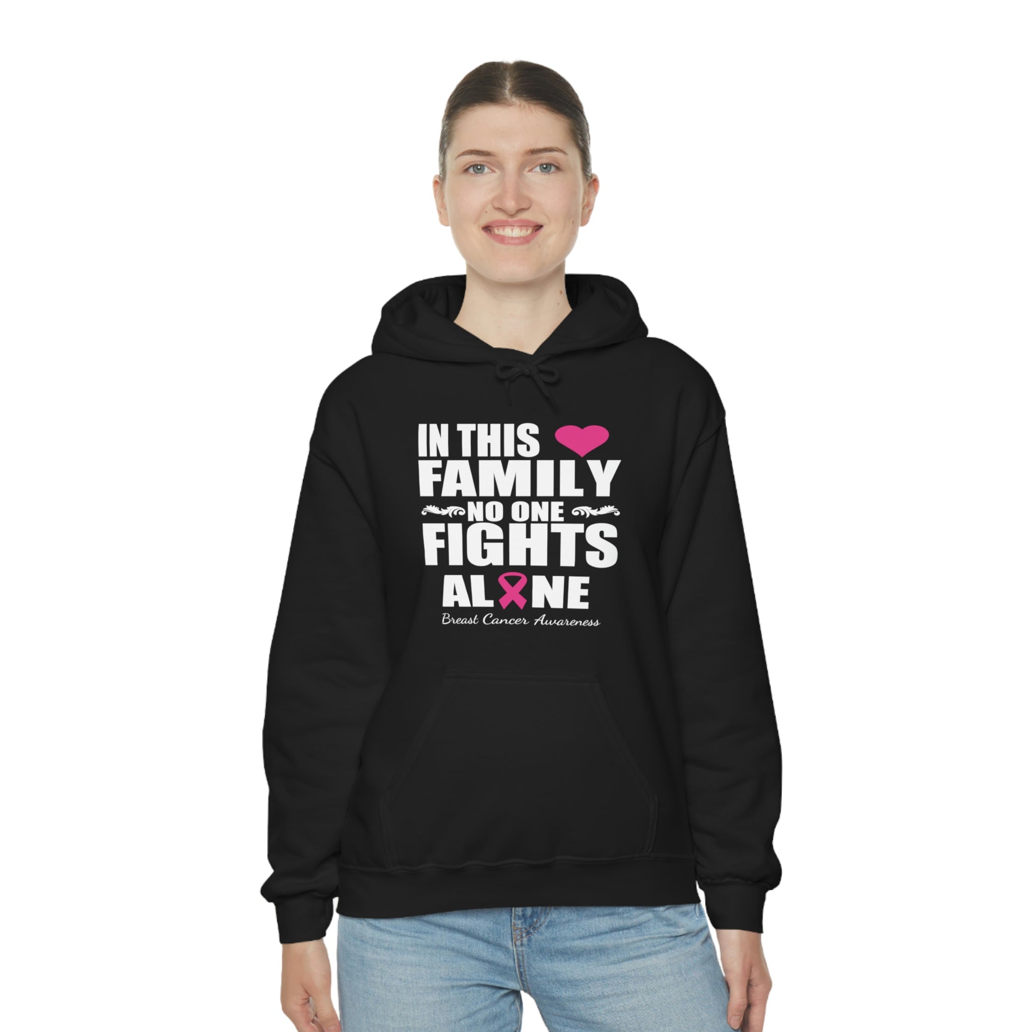 In This Family No One Fights Alone - Unisex Heavy Blend™ Hooded Sweatshirt