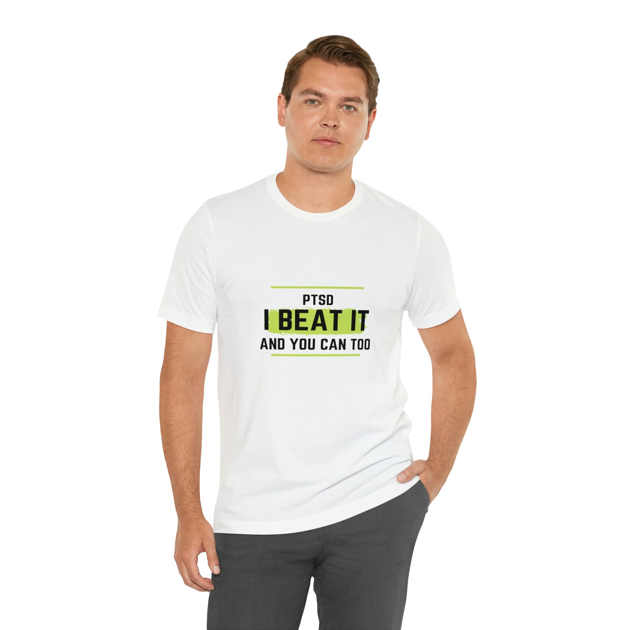 PTSD I Beat It You Can Too - Unisex Jersey Short Sleeve Tee