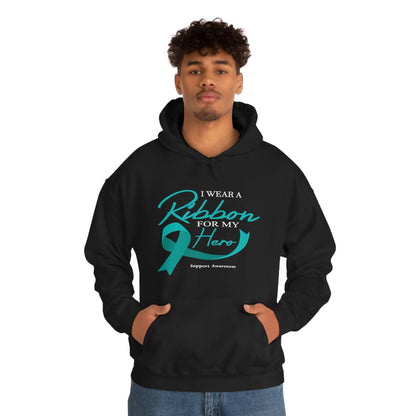 I Wear A Ribbon For My Hero - Unisex Heavy Blend™ Hooded Sweatshirt