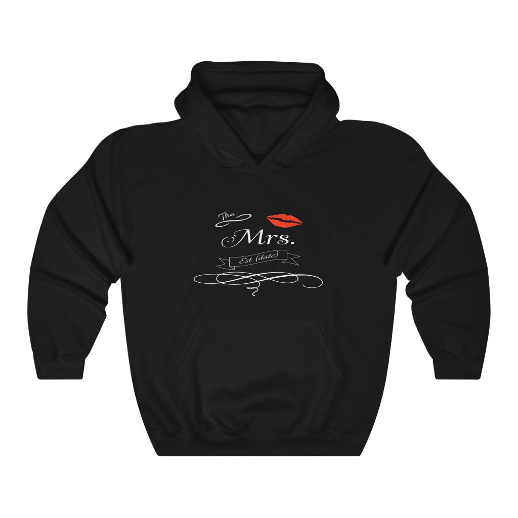The Mrs. Established Wedding Date Customizable - Unisex Heavy Blend™ Hooded Sweatshirt