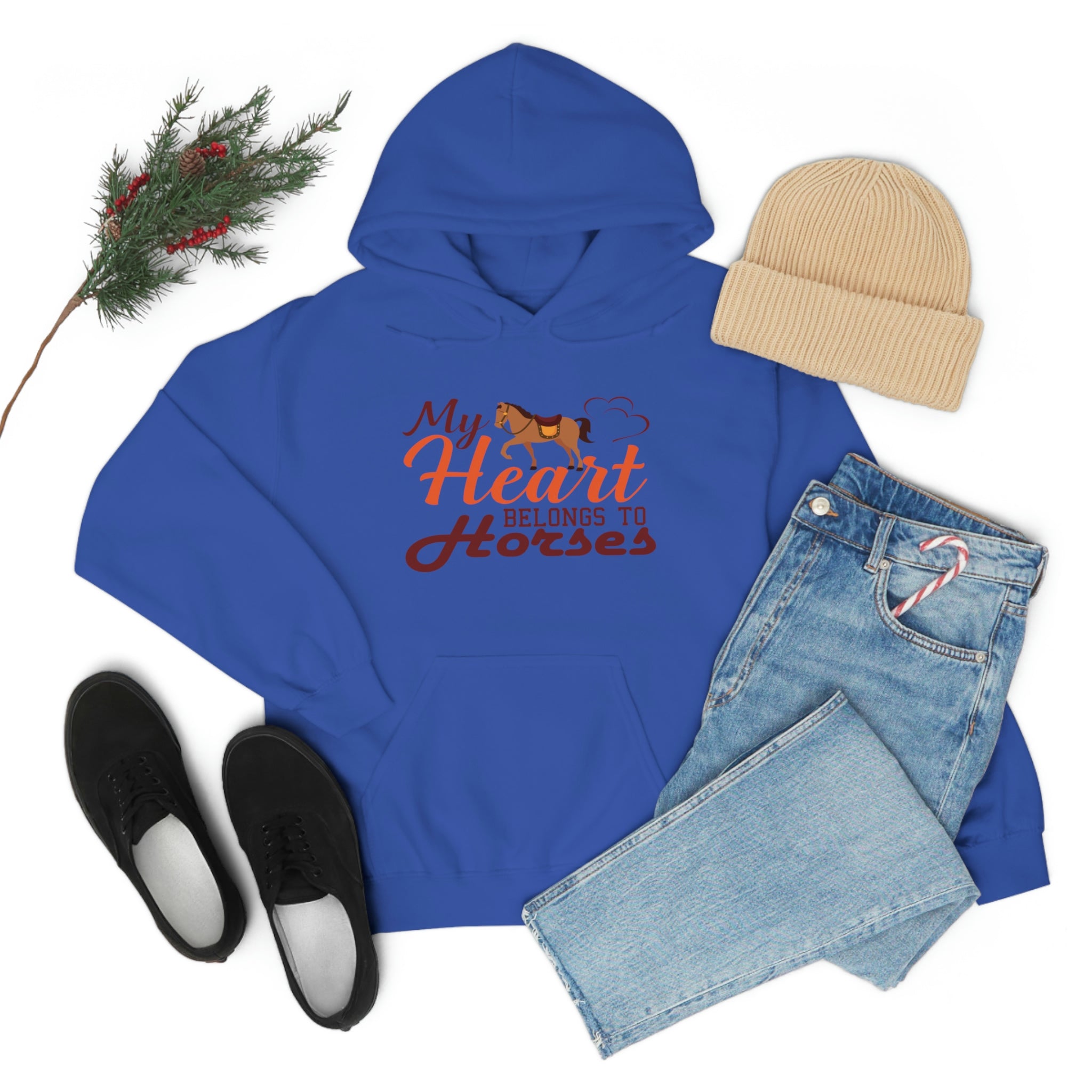 My Heart Belongs To Horses - Unisex Heavy Blend™ Hooded Sweatshirt