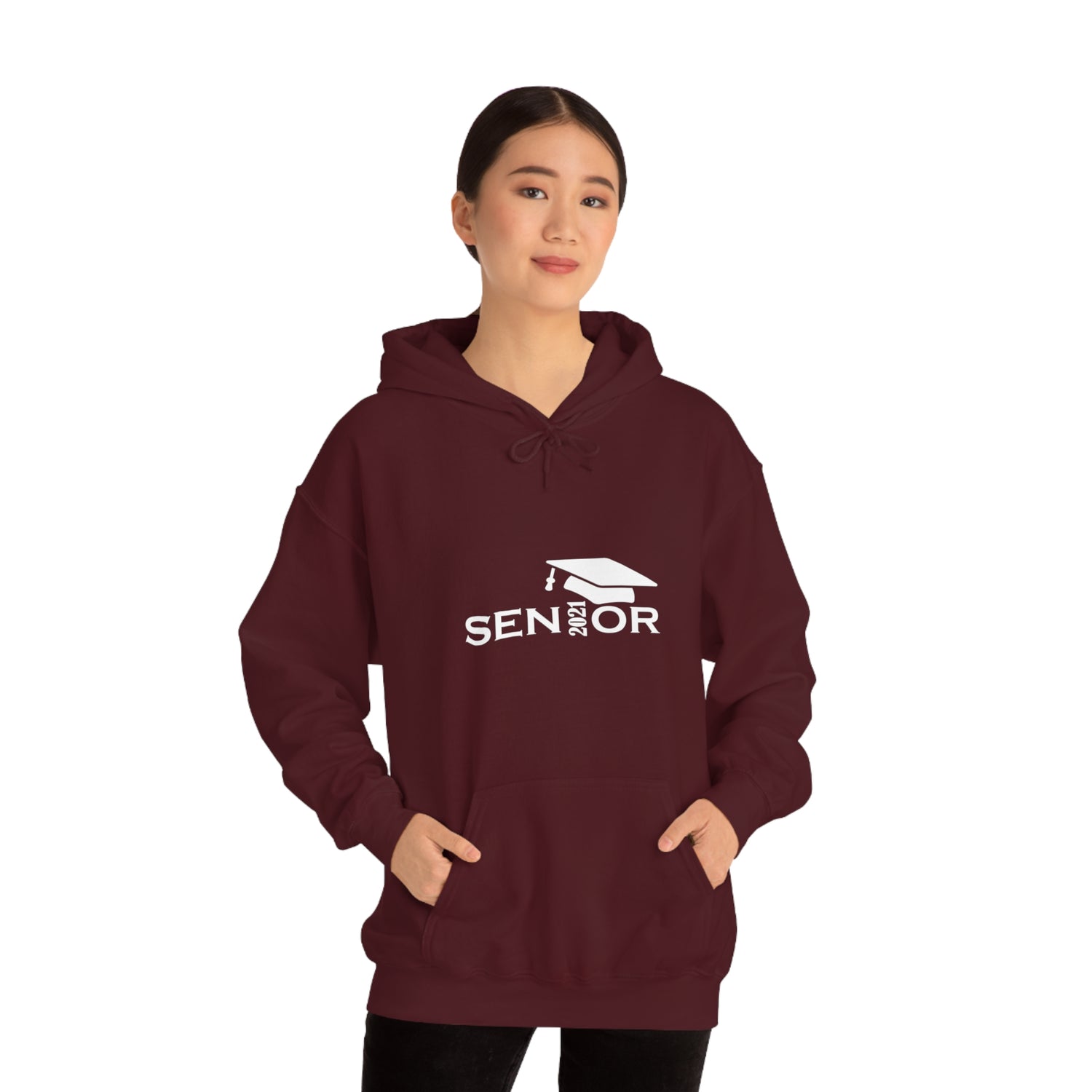 Senior Cap With Class Year Customizable - Unisex Heavy Blend™ Hooded Sweatshirt