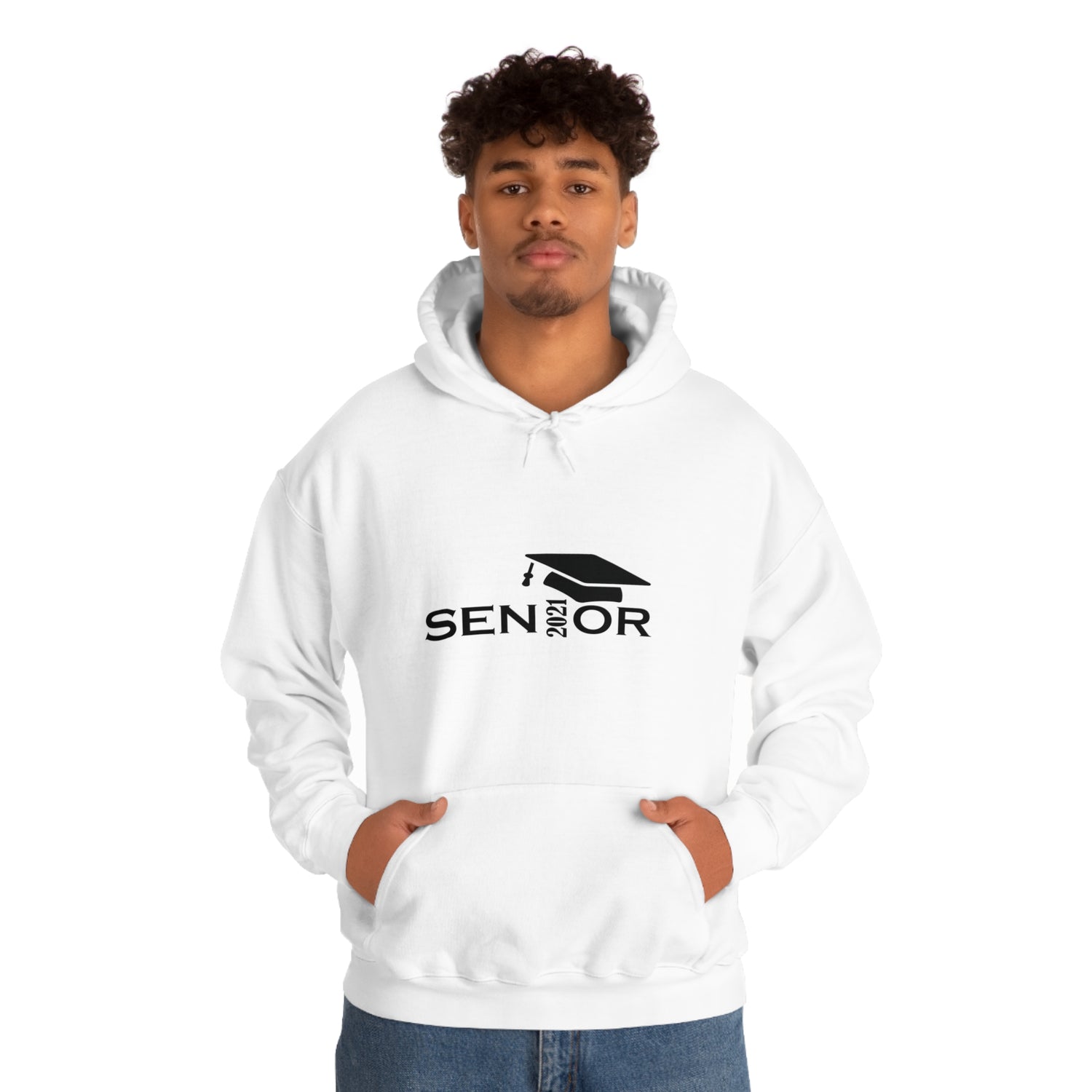 Senior Cap With Class Year Customizable - Unisex Heavy Blend™ Hooded Sweatshirt