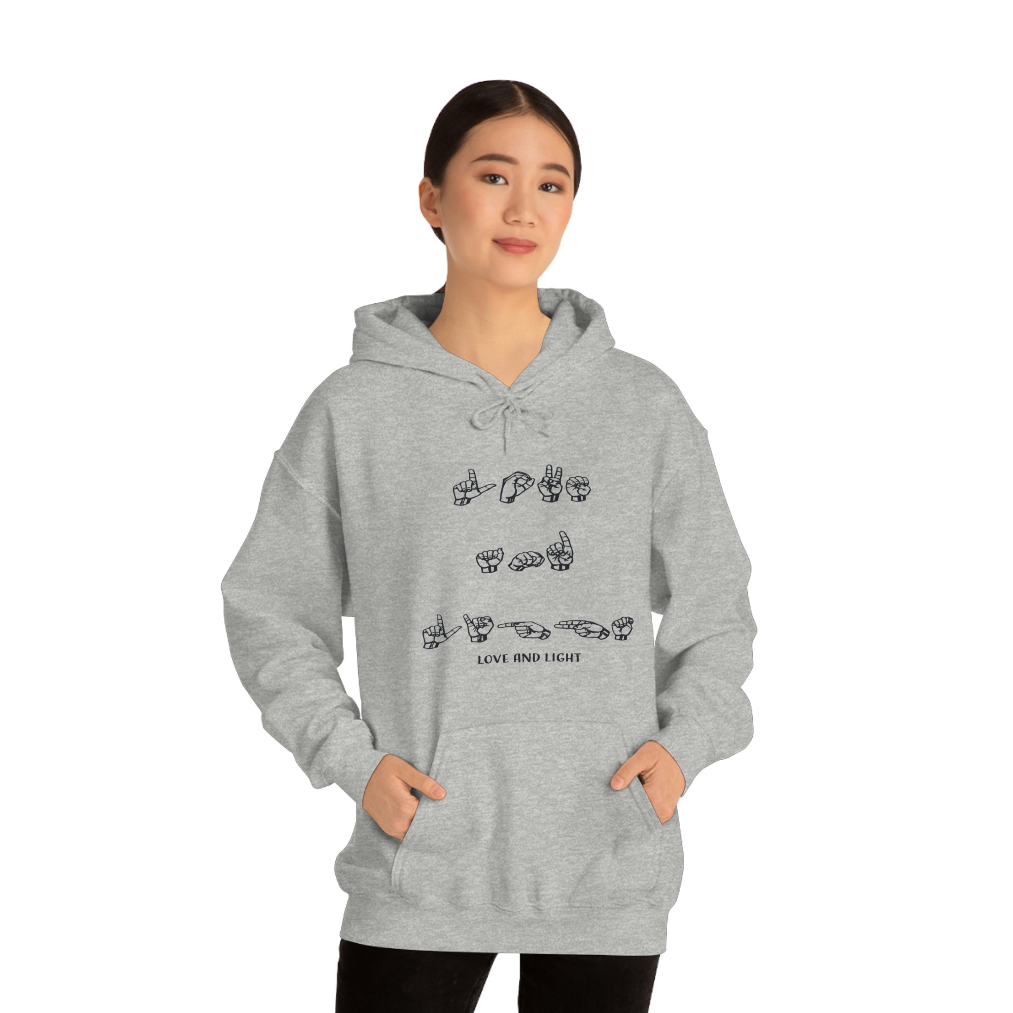 ASL - Love &amp; Light - Unisex Heavy Blend™ Hooded Sweatshirt