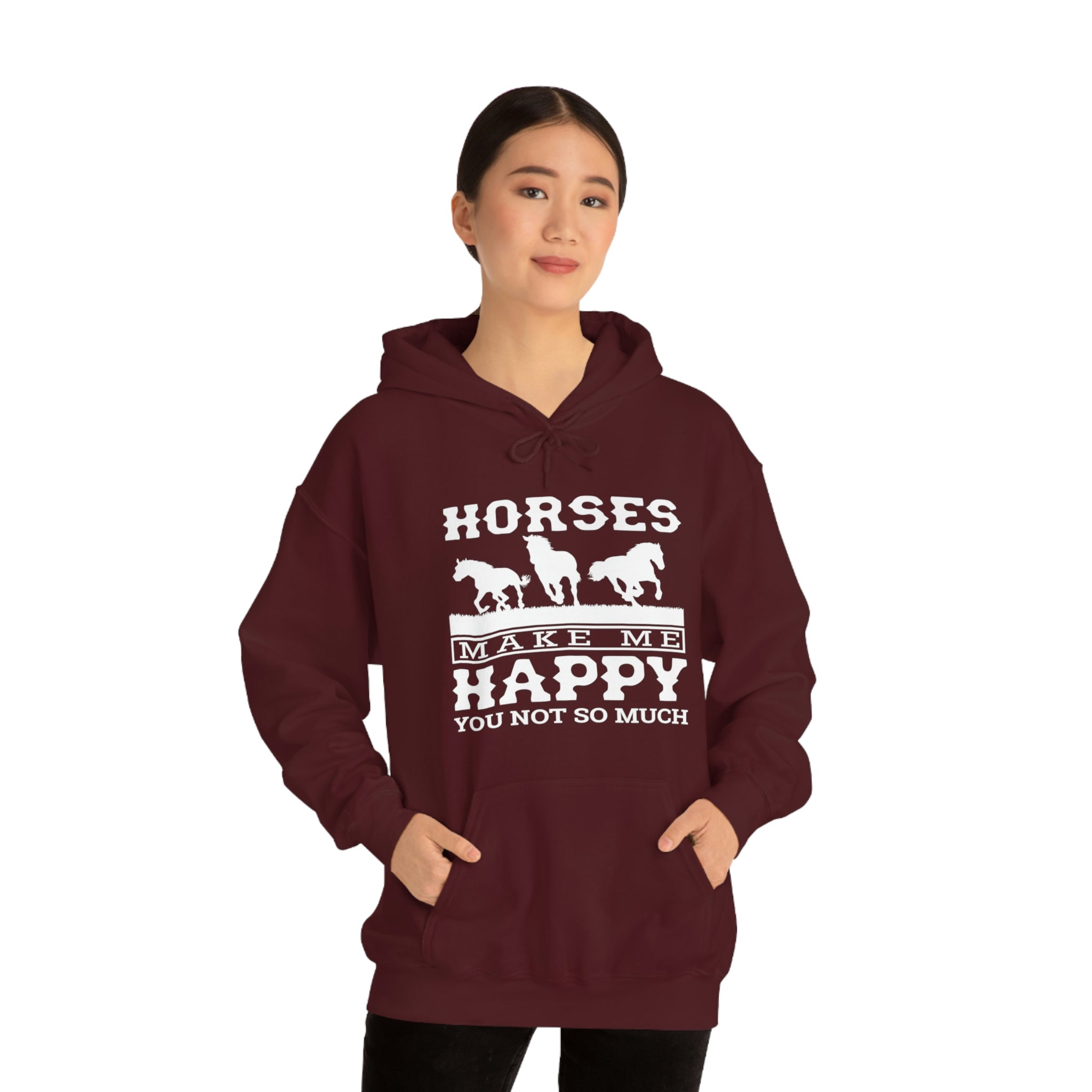 Horses Make Me Happy - Unisex Heavy Blend™ Hooded Sweatshirt