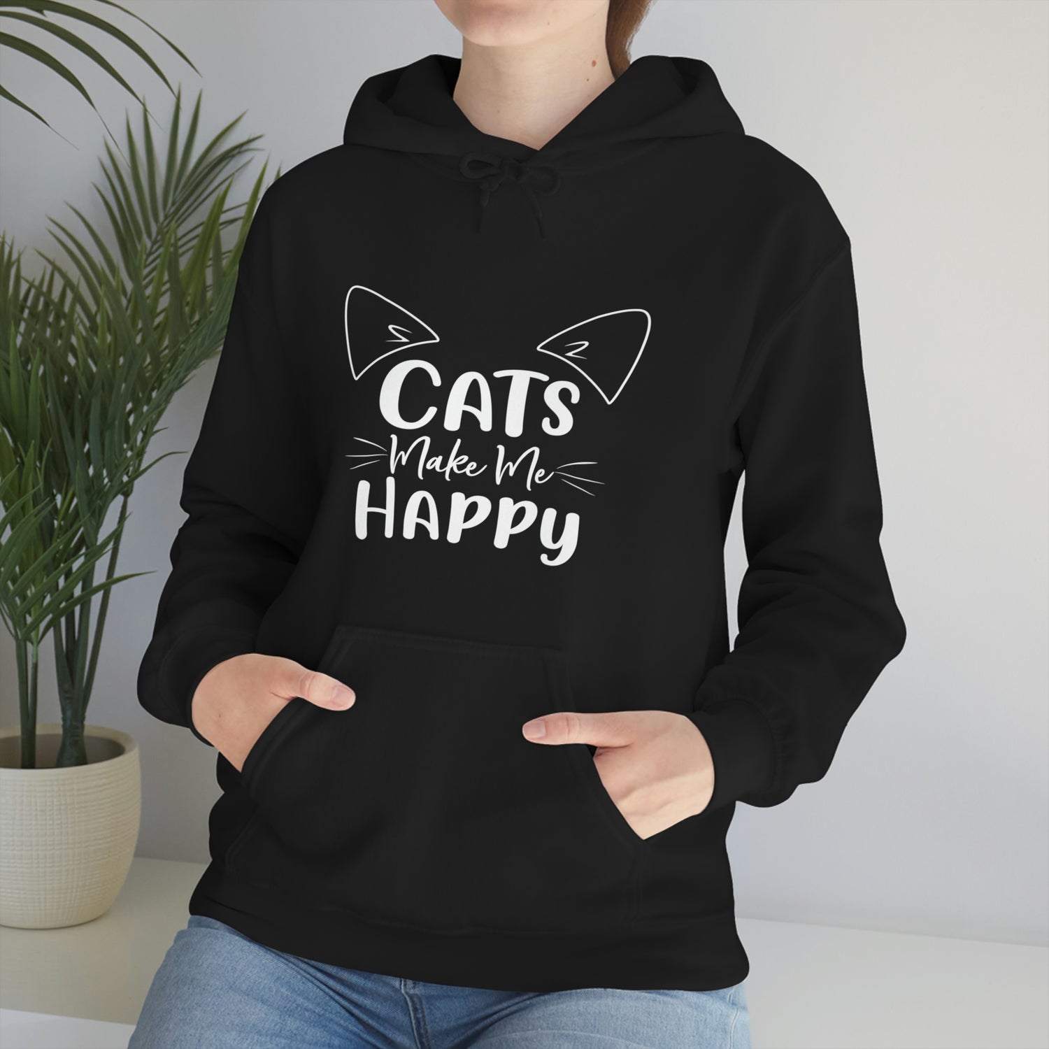 Cats Make Me Happy - Unisex Heavy Blend™ Hooded Sweatshirt