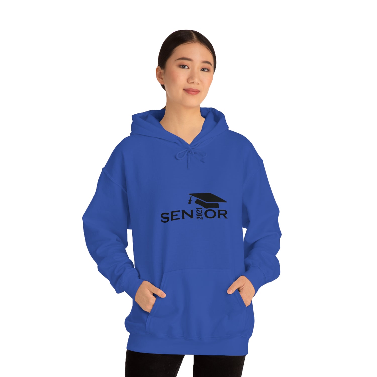 Senior Cap With Class Year Customizable - Unisex Heavy Blend™ Hooded Sweatshirt