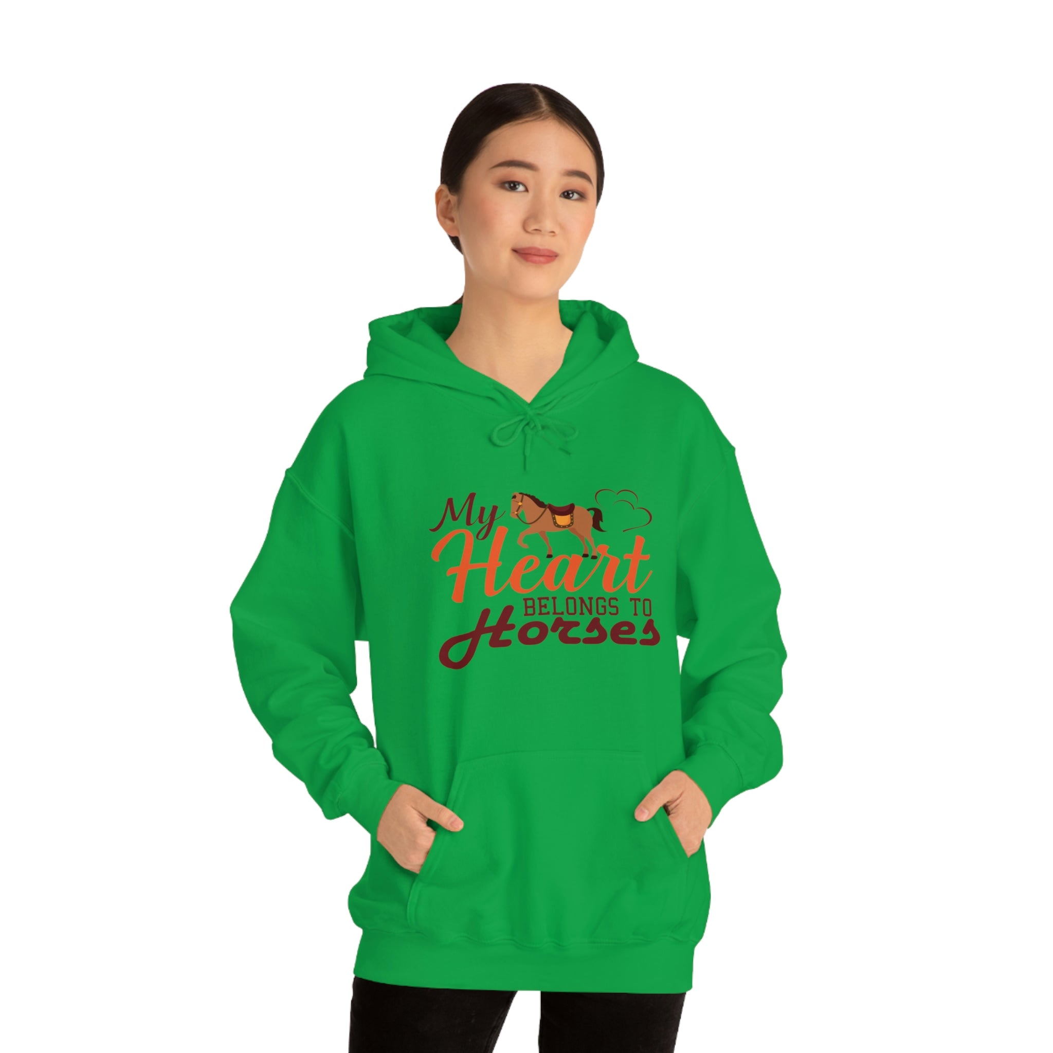 My Heart Belongs To Horses - Unisex Heavy Blend™ Hooded Sweatshirt