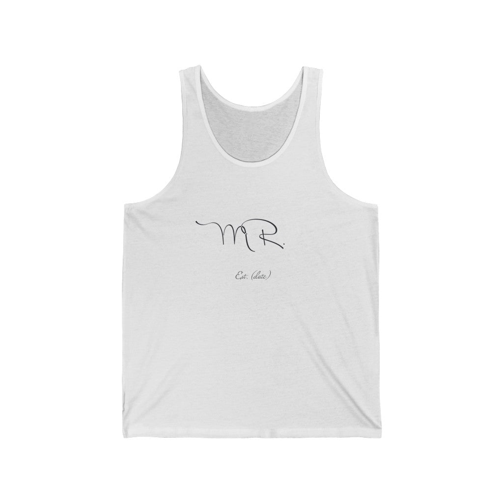 Mr. Established Wedding Date Customizable - Unisex Jersey Tank Top