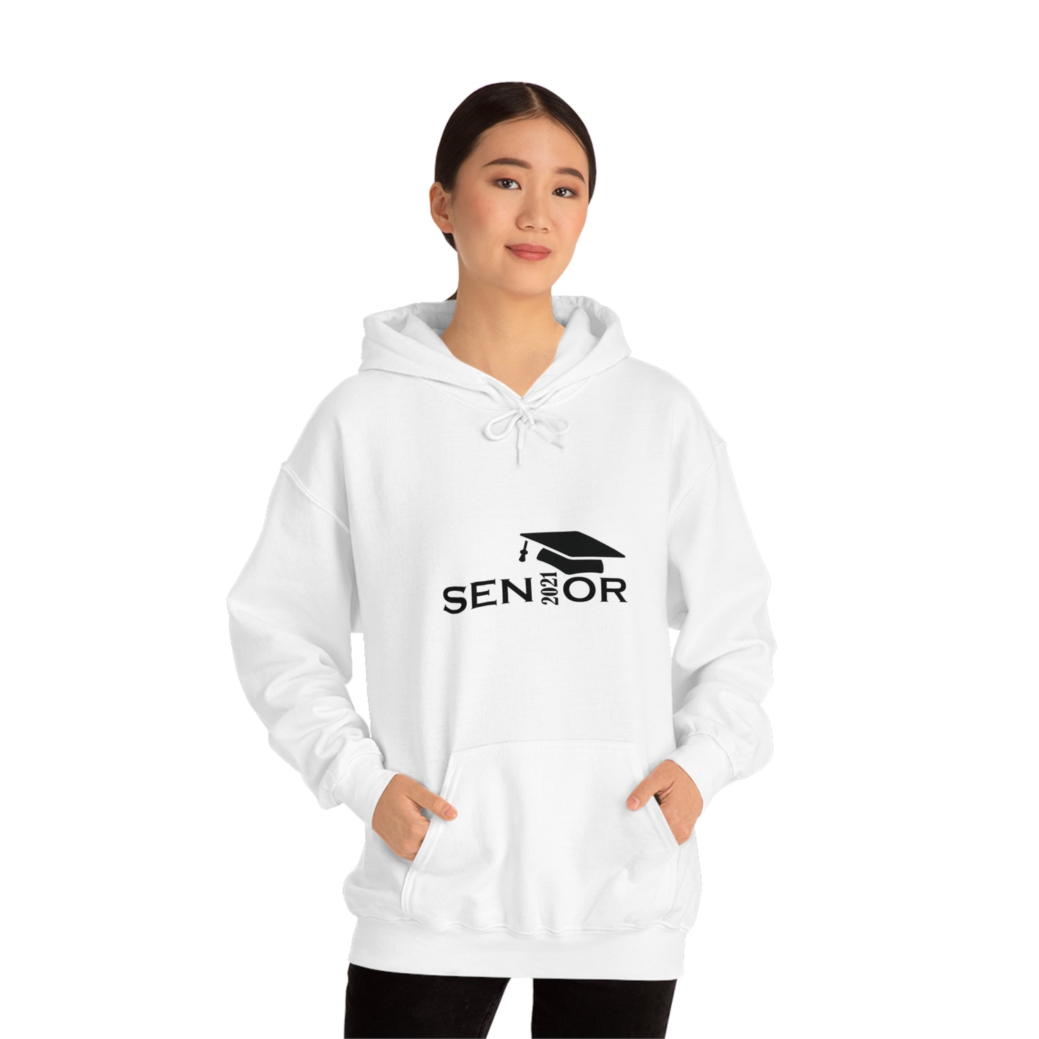 Senior Cap With Class Year Customizable - Unisex Heavy Blend™ Hooded Sweatshirt