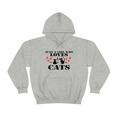 Just a Girl Who Loves Cats - Unisex Heavy Blend™ Hooded Sweatshirt