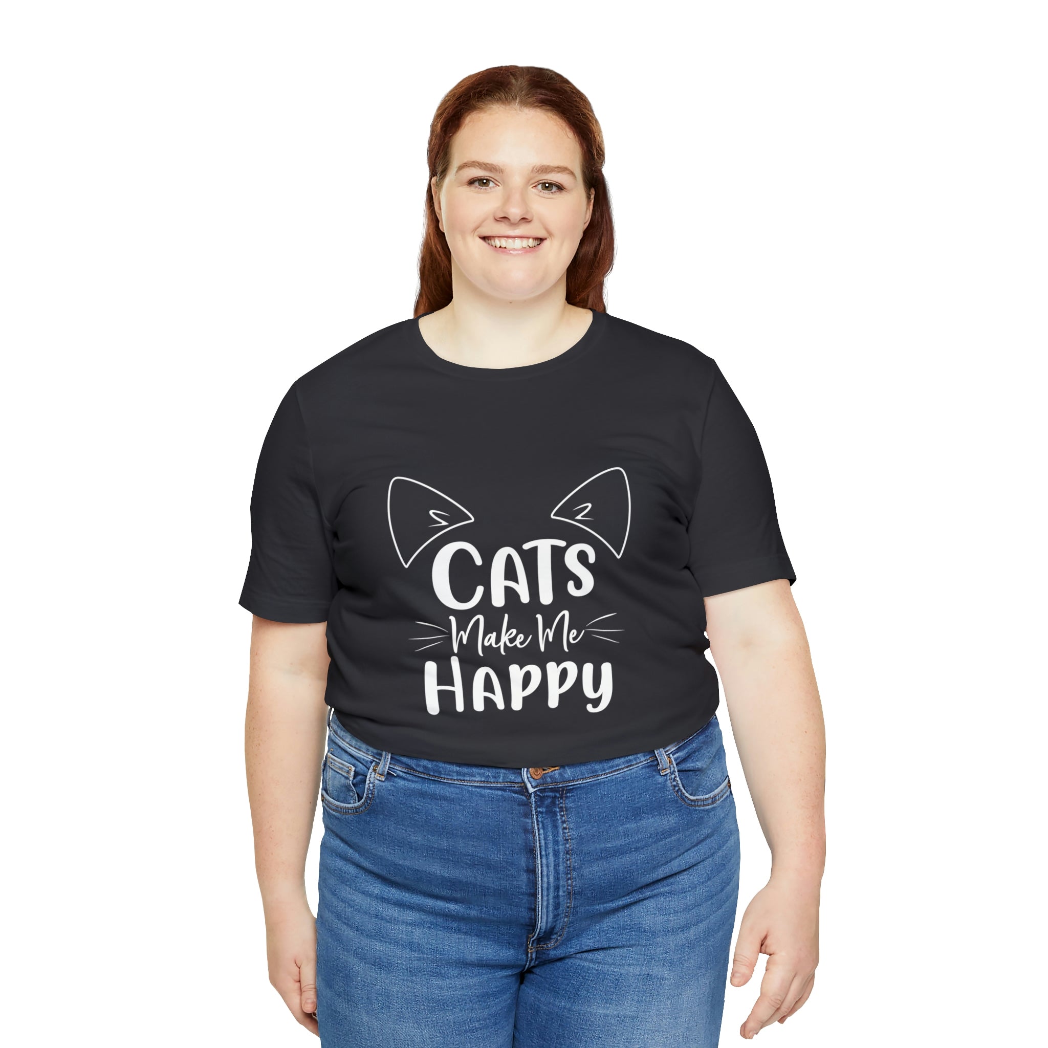 Cats Make Me Happy - Unisex Jersey Short Sleeve Tee