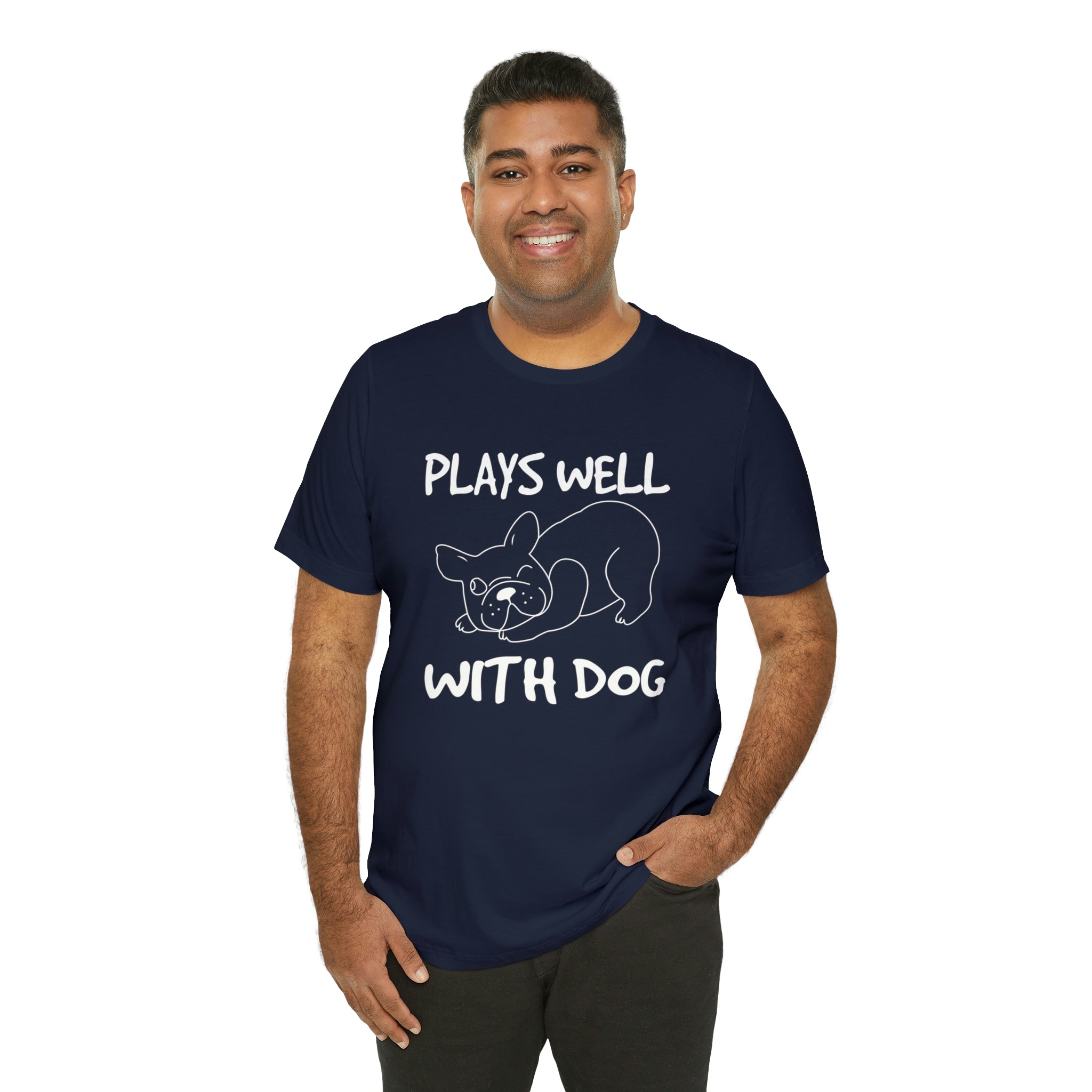 Plays Well With Dog - Unisex Jersey Short Sleeve Tee