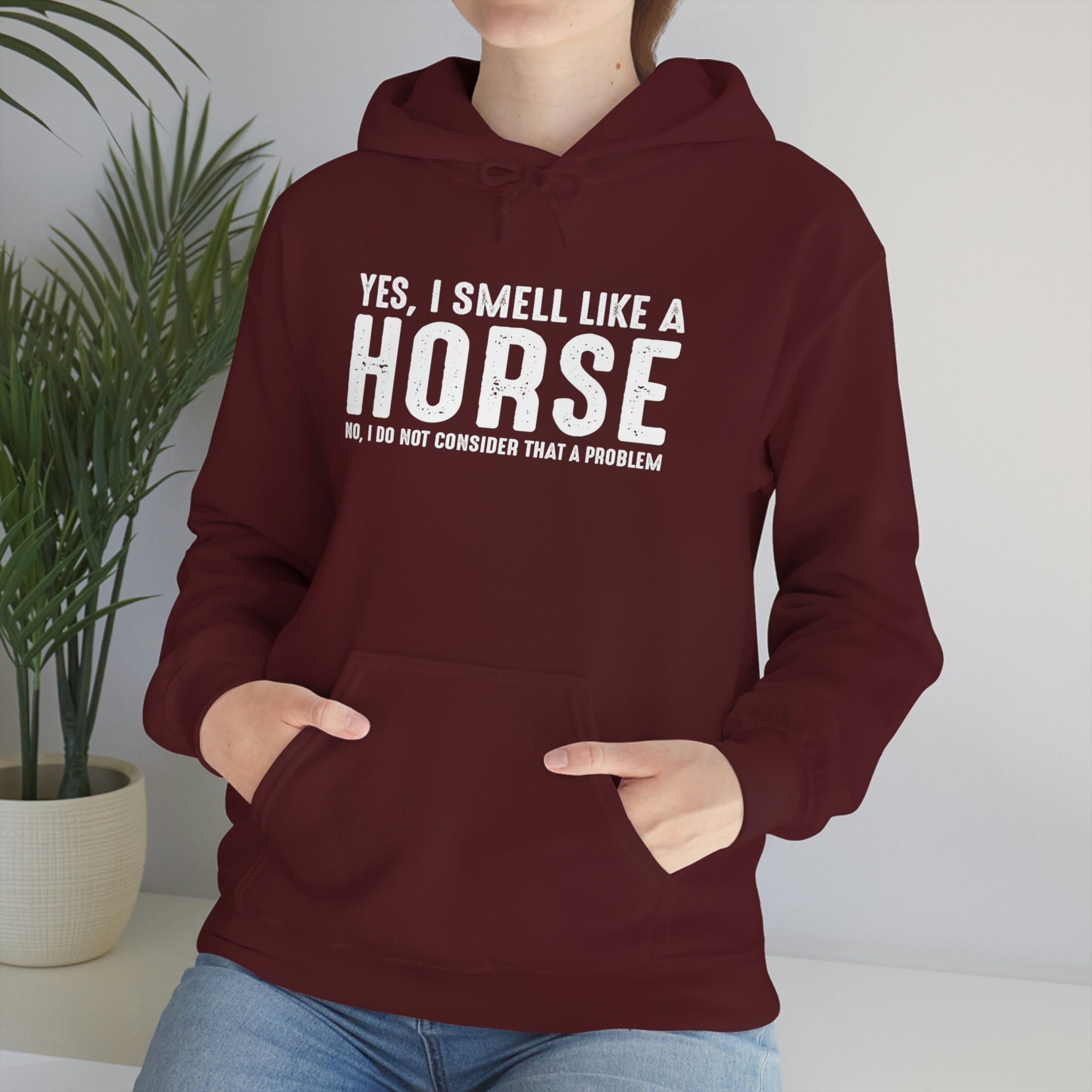 Yes I Smell Like a Horse No I Do Not Consider That A Problem - Unisex Heavy Blend™ Hooded Sweatshirt