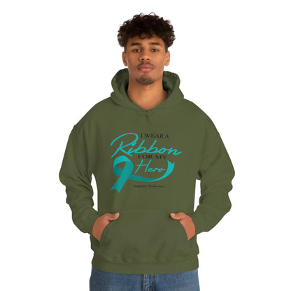 I Wear A Ribbon For My Hero - Unisex Heavy Blend™ Hooded Sweatshirt