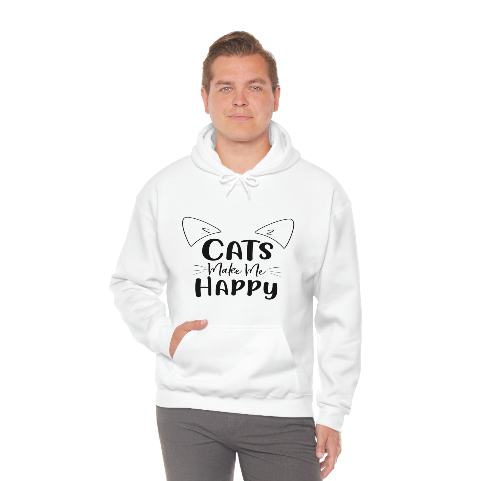 Cats Make Me Happy - Unisex Heavy Blend™ Hooded Sweatshirt