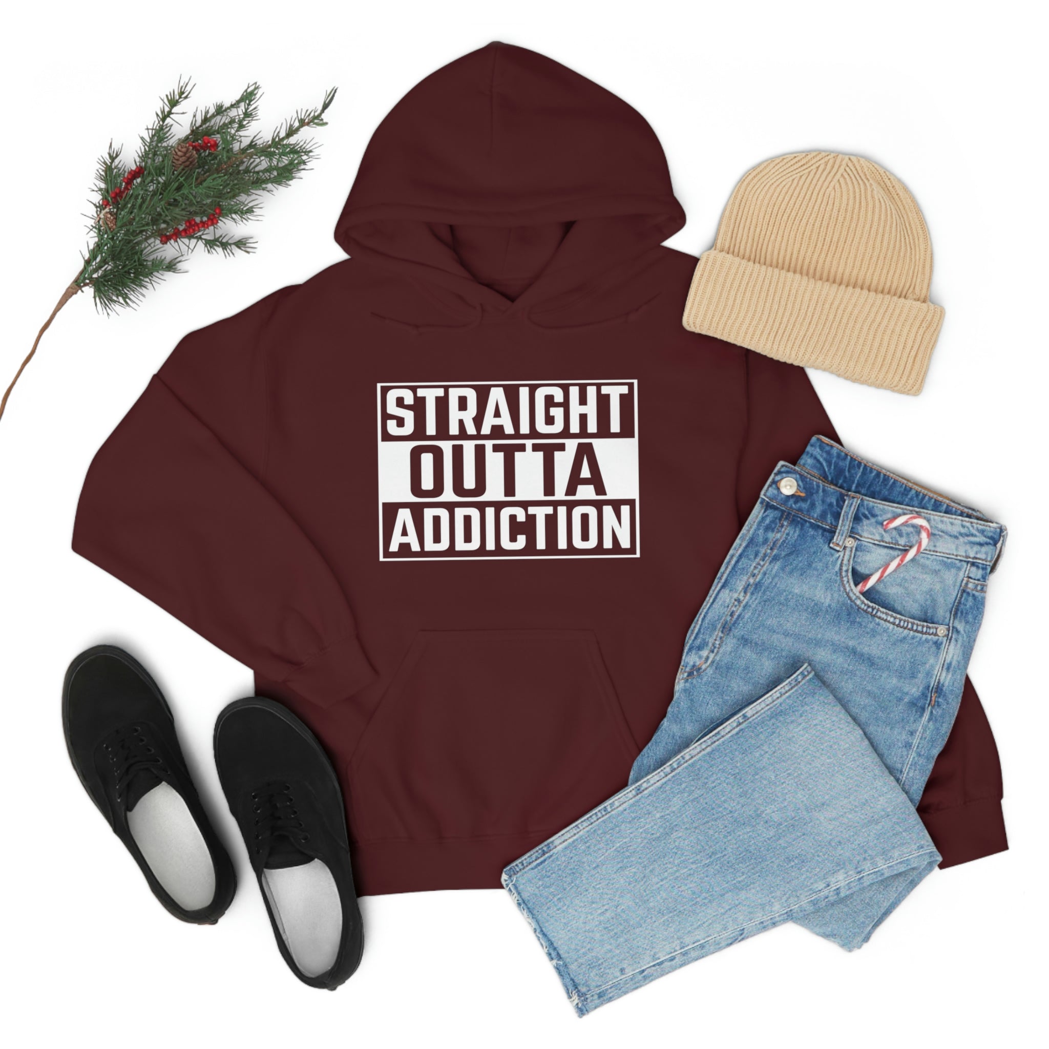 Straight Outta Addiction - Unisex Heavy Blend™ Hooded Sweatshirt