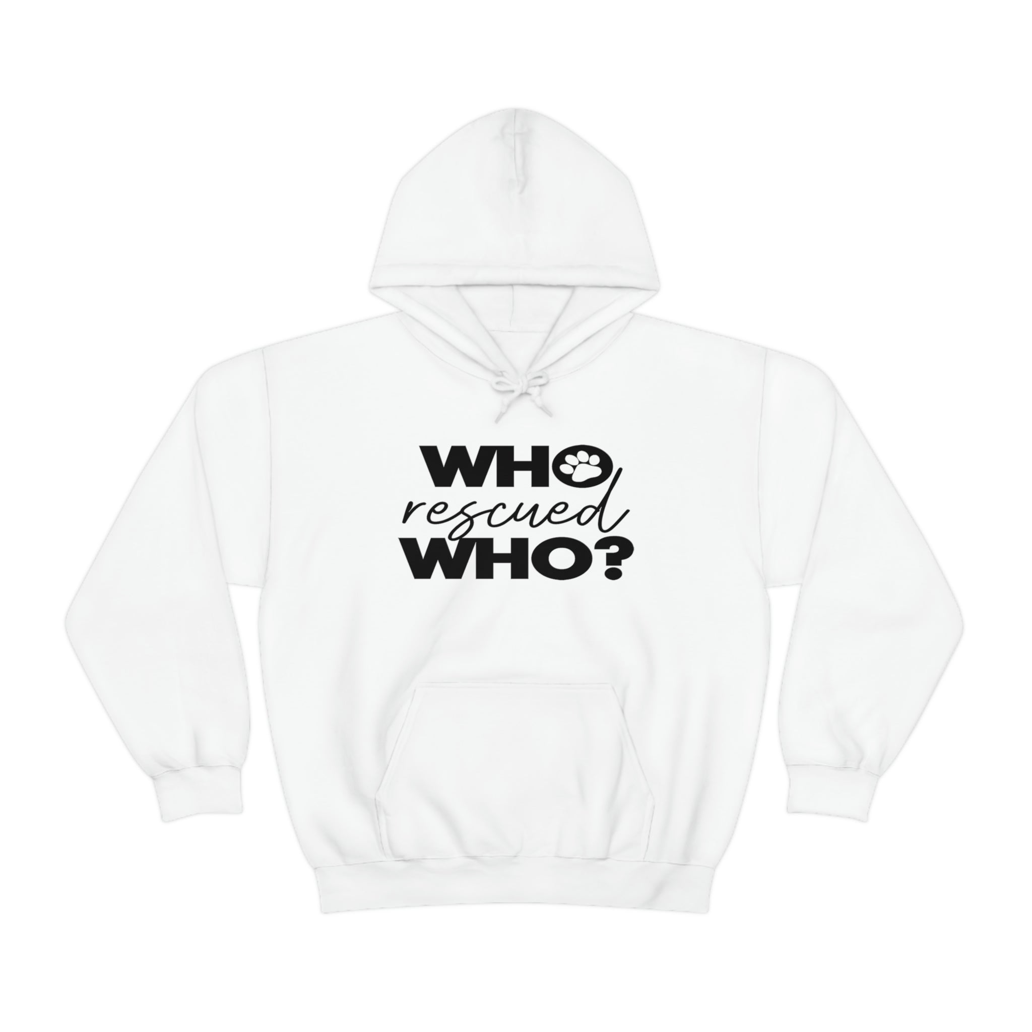 Who Rescued Who - Unisex Heavy Blend™ Hooded Sweatshirt