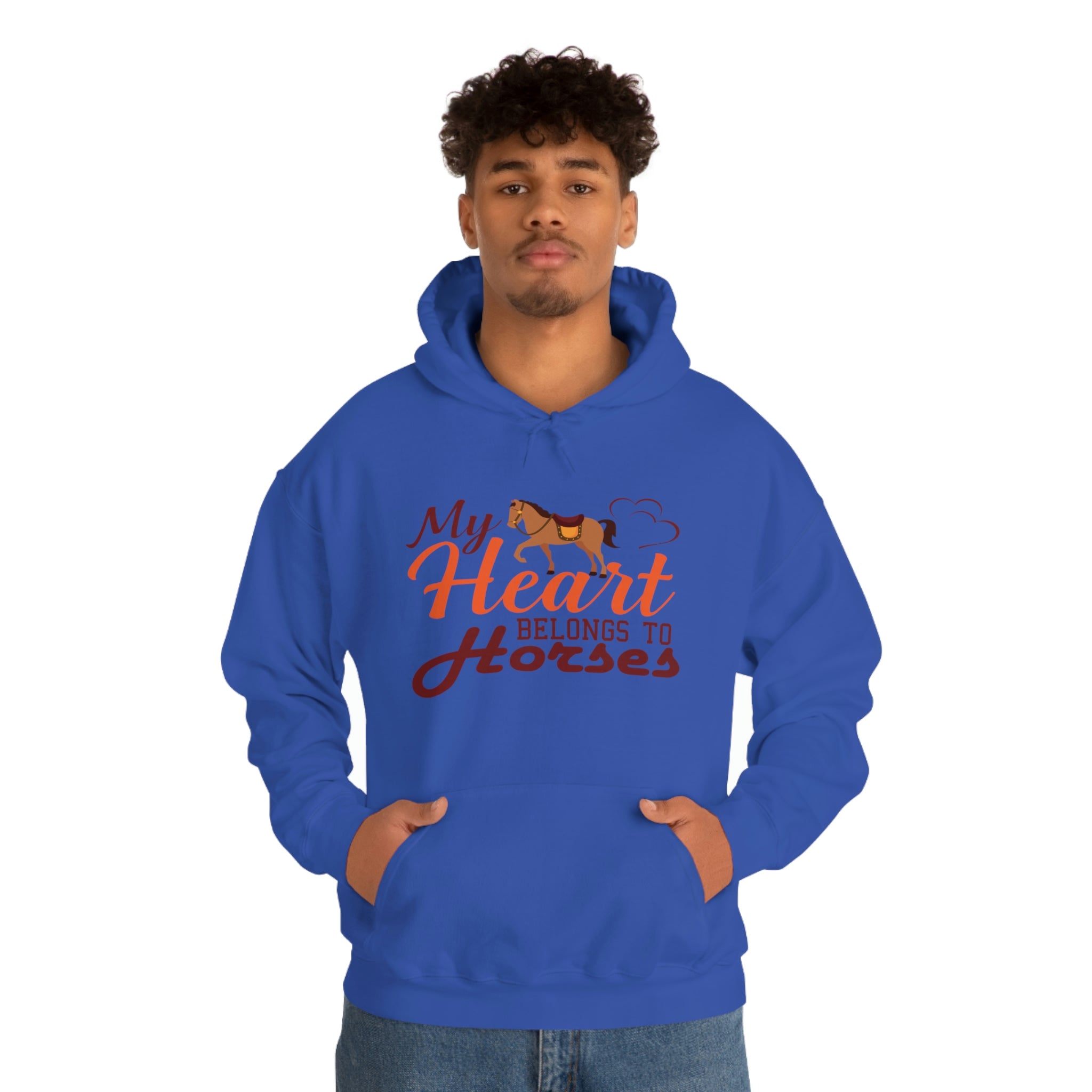 My Heart Belongs To Horses - Unisex Heavy Blend™ Hooded Sweatshirt