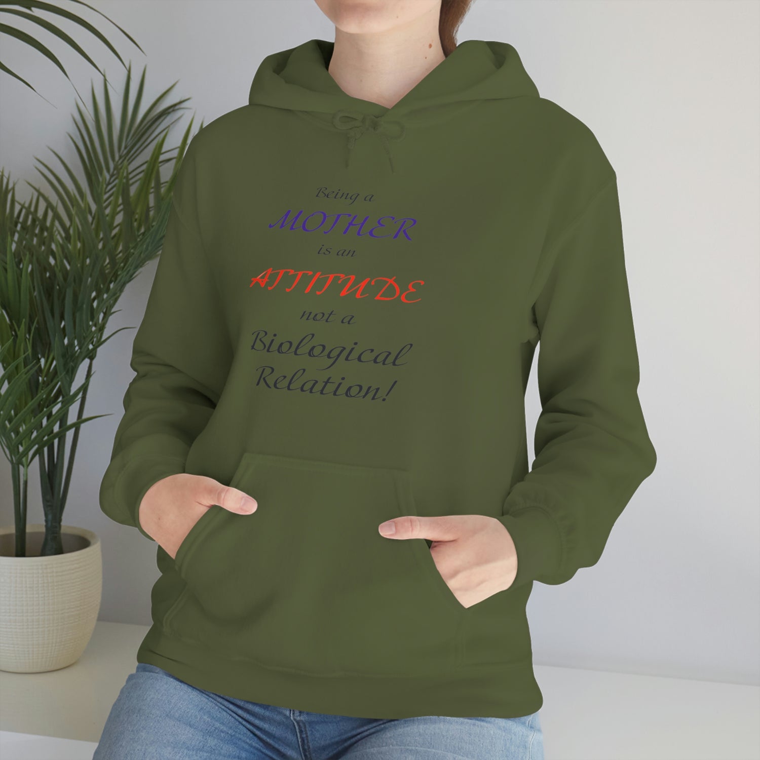 Being A Mother Is An Attitude Not A Biological Relation - Unisex Heavy Blend™ Hooded Sweatshirt