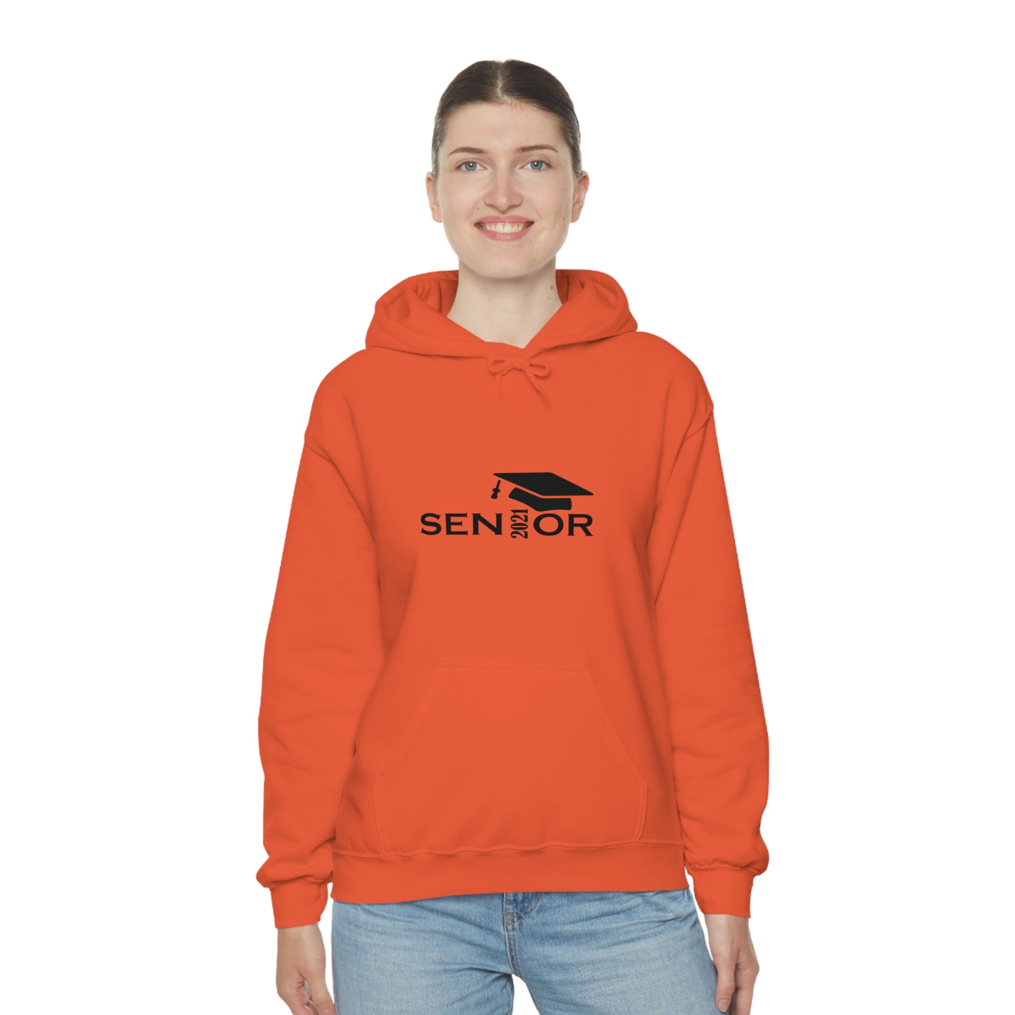 Senior Cap With Class Year Customizable - Unisex Heavy Blend™ Hooded Sweatshirt