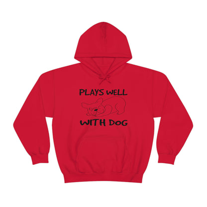 Plays Well With Dog - Unisex Heavy Blend™ Hooded Sweatshirt