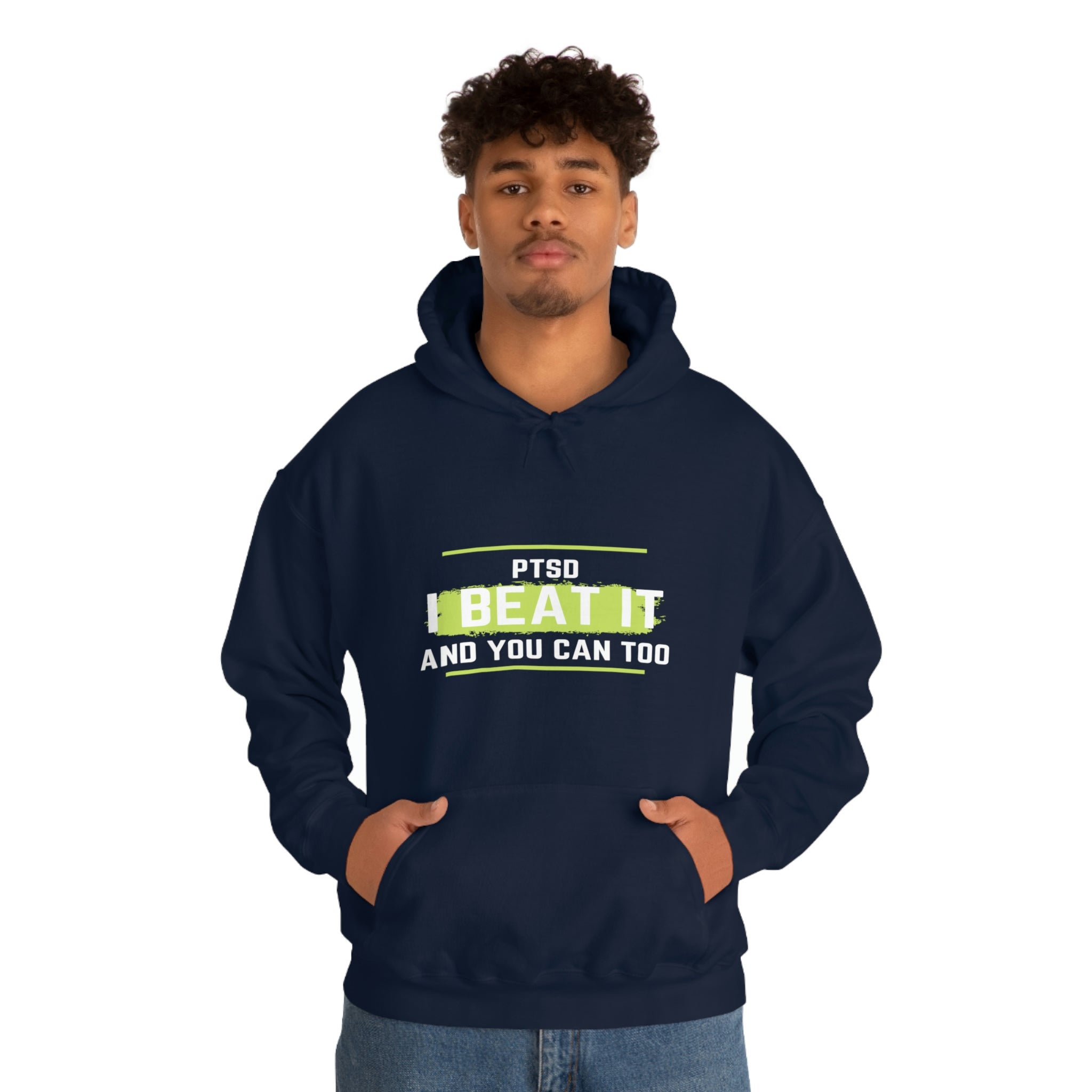 PTSD I Beat It You Can Too - Unisex Heavy Blend™ Hooded Sweatshirt