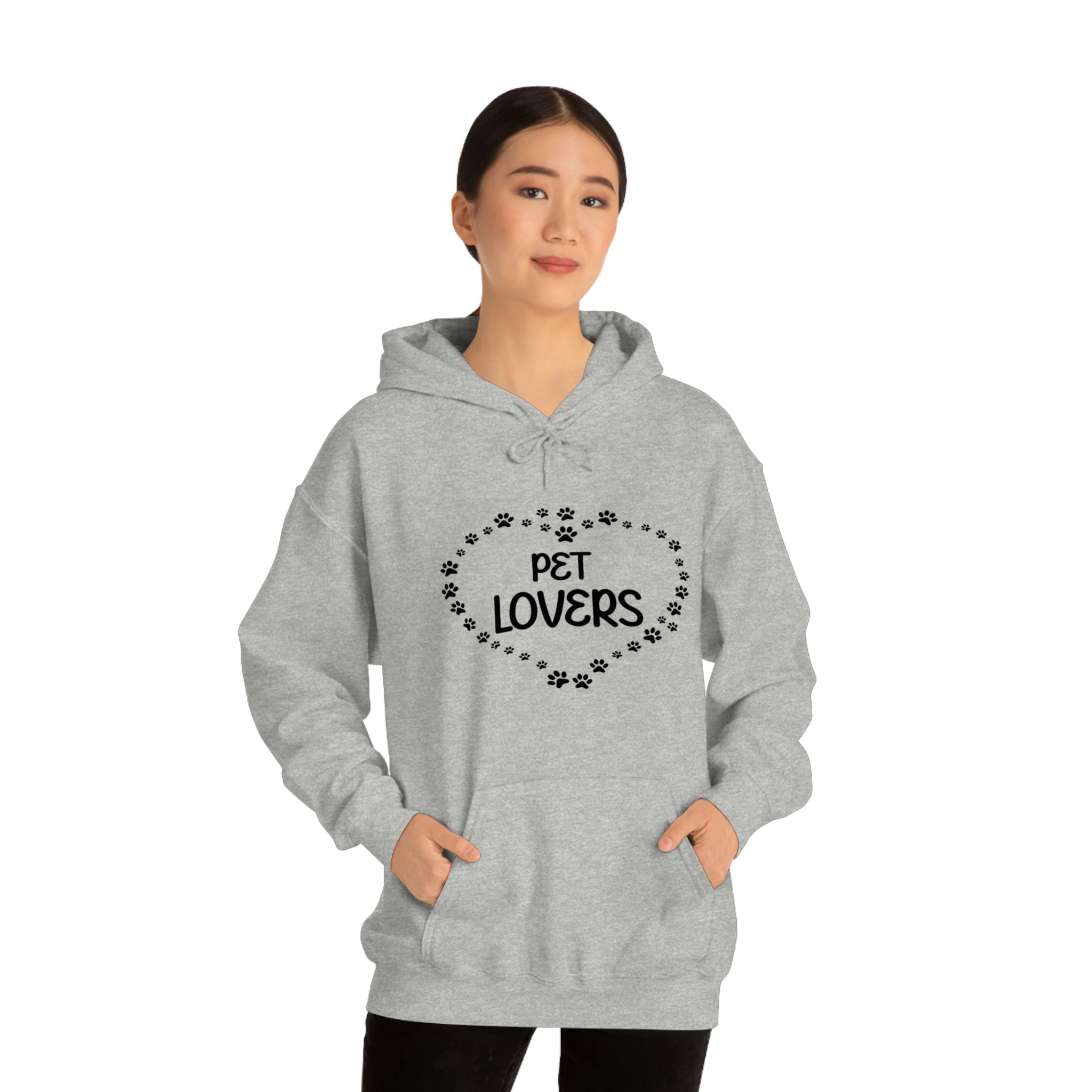 Pet Lovers With Paw Heart - Unisex Heavy Blend™ Hooded Sweatshirt