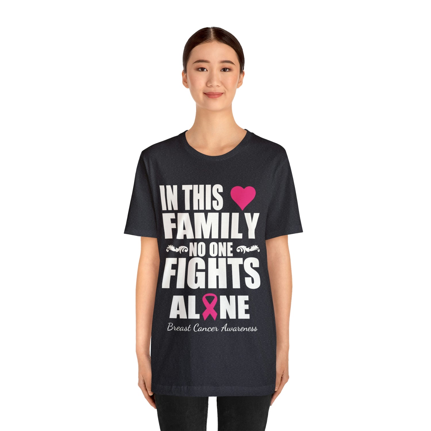 In This Family No One Fights Alone - Unisex Jersey Short Sleeve Tee