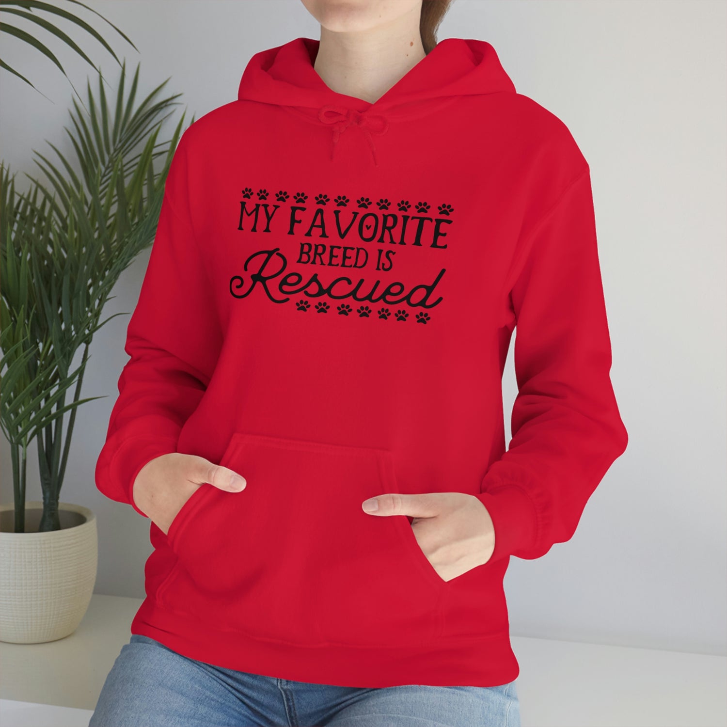 My Favorite Breed Is Rescued - Unisex Heavy Blend™ Hooded Sweatshirt