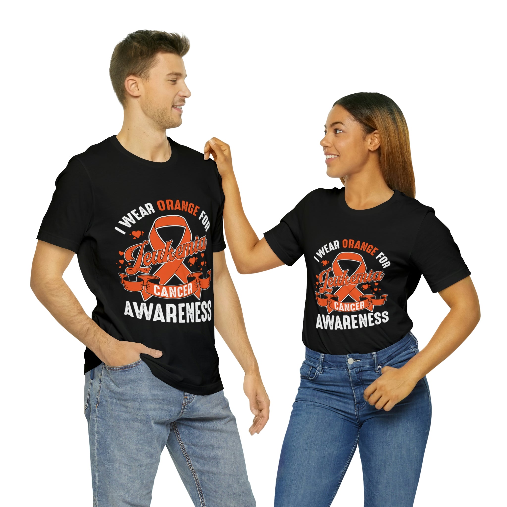 I Wear Orange For Leukemia Cancer Awareness - Unisex Jersey Short Sleeve Tee