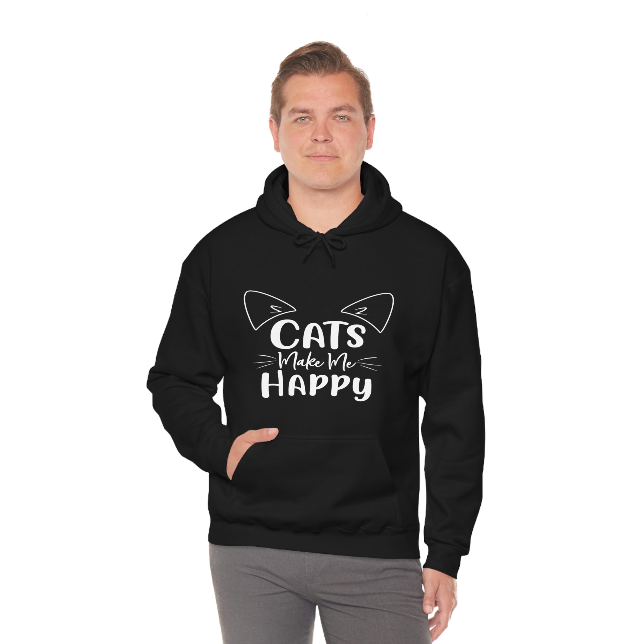 Cats Make Me Happy - Unisex Heavy Blend™ Hooded Sweatshirt