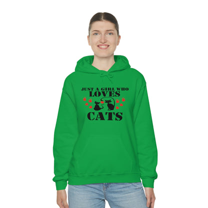 Just a Girl Who Loves Cats - Unisex Heavy Blend™ Hooded Sweatshirt